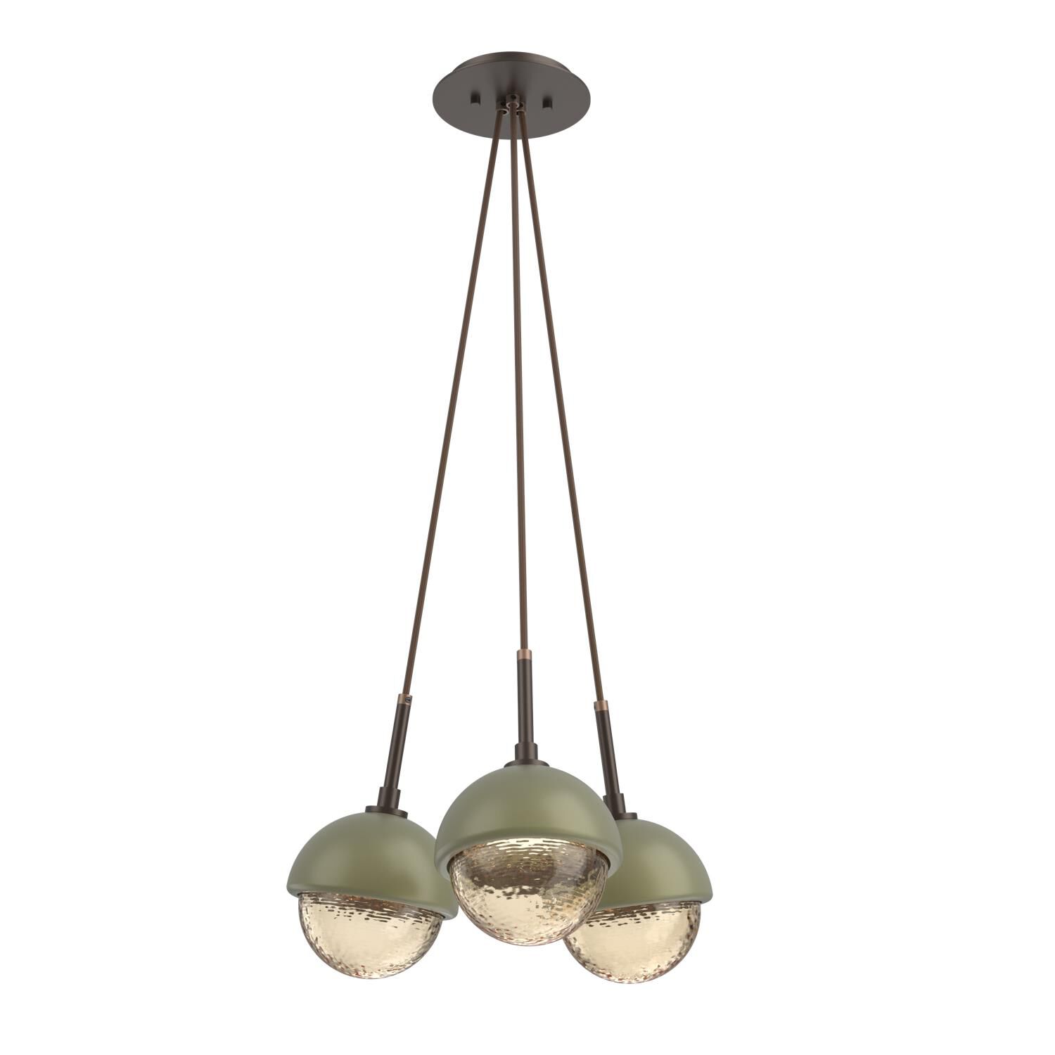 Shown in Flat Bronze finish and Amber glass and Sage Green accent