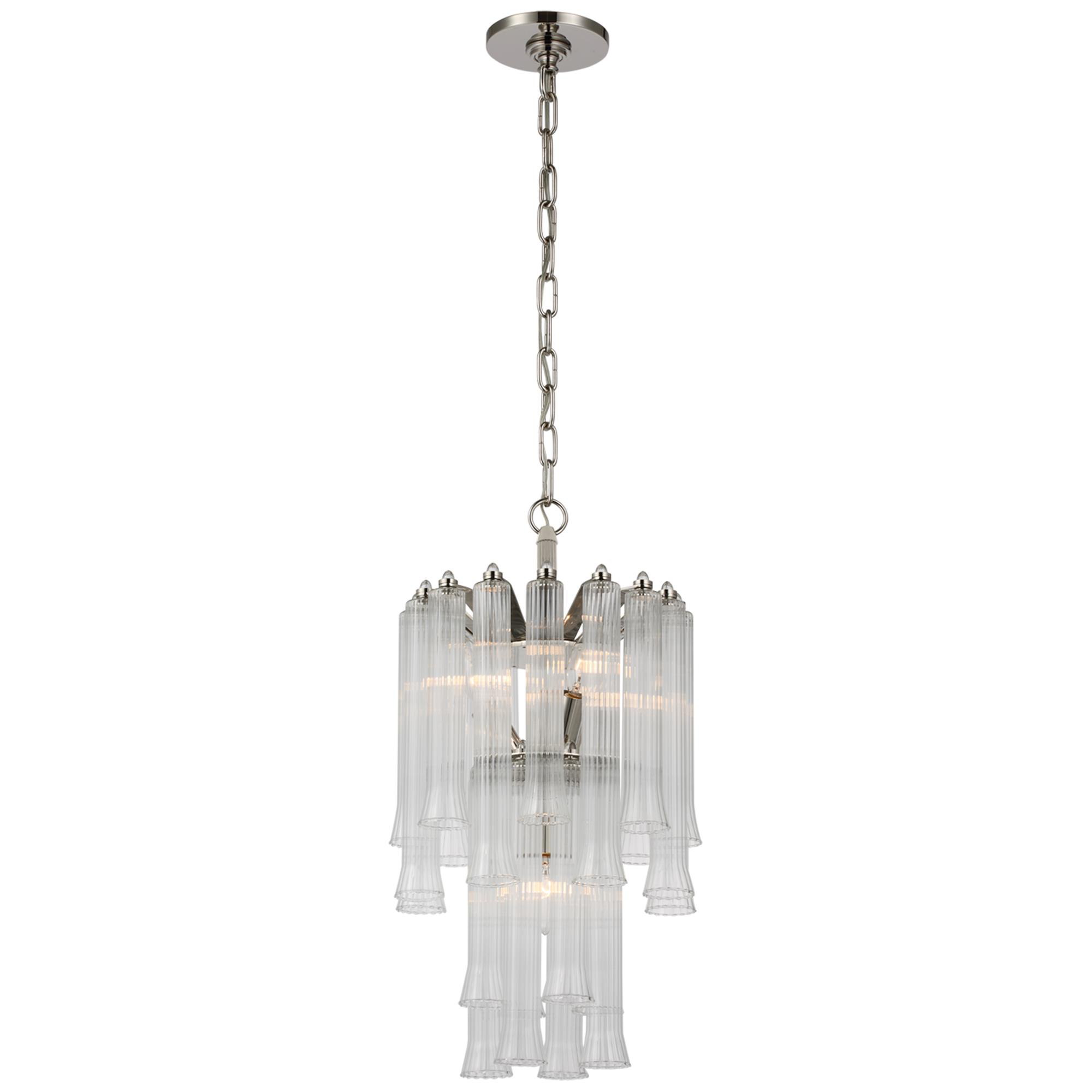Shown in Polished Nickel finish and Clear glass