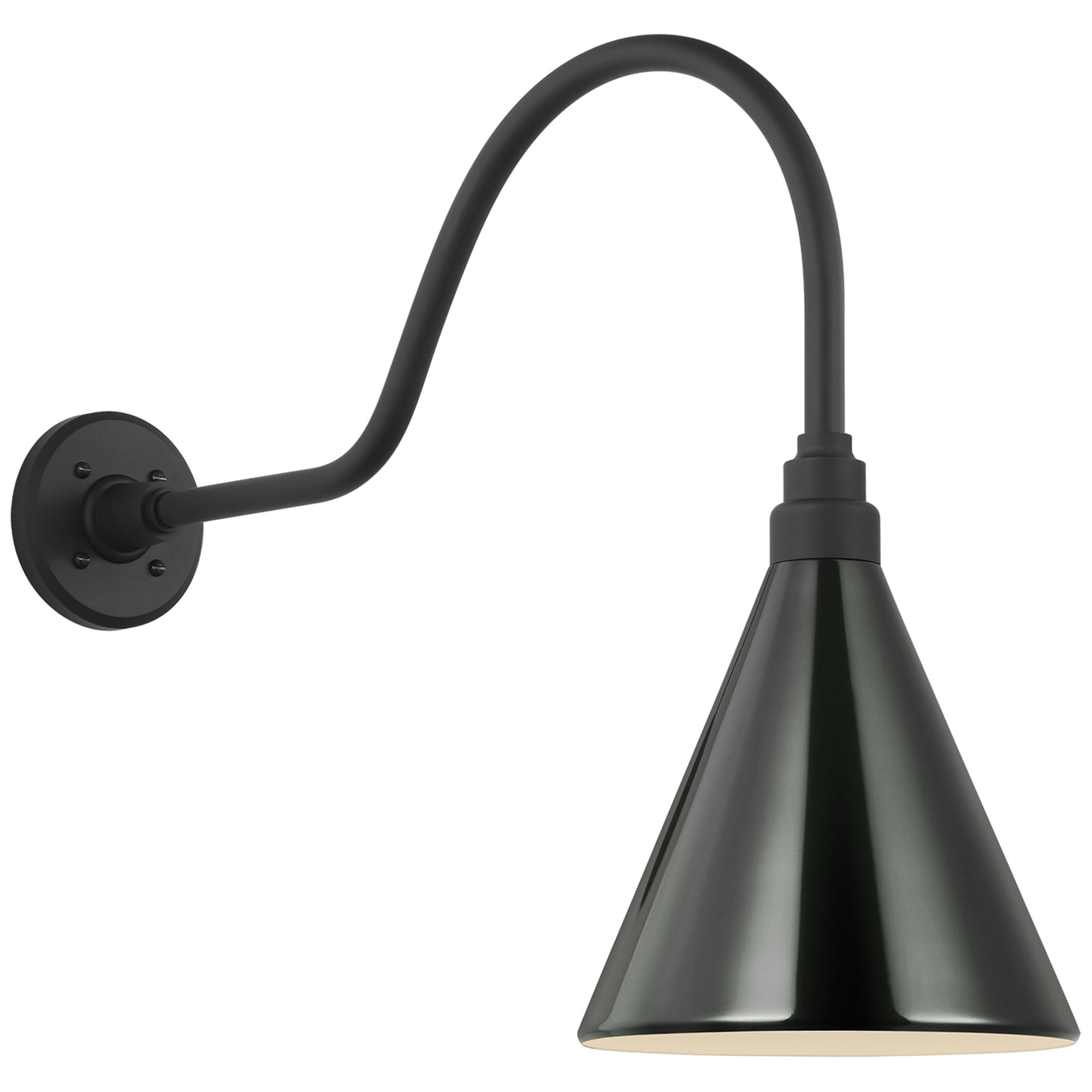 Shown in Matte Black finish and Green shade