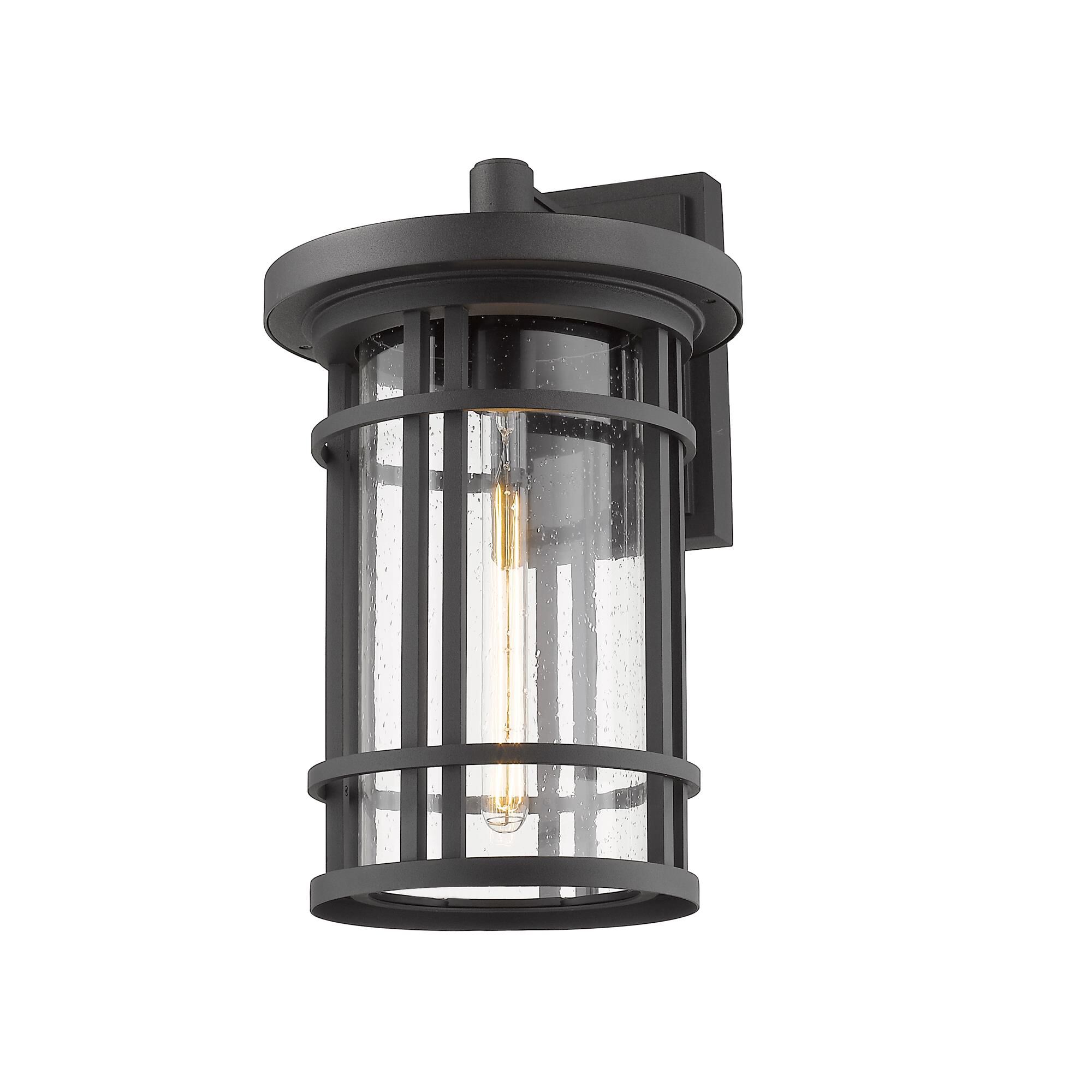 Shown in Black finish and Glass shade