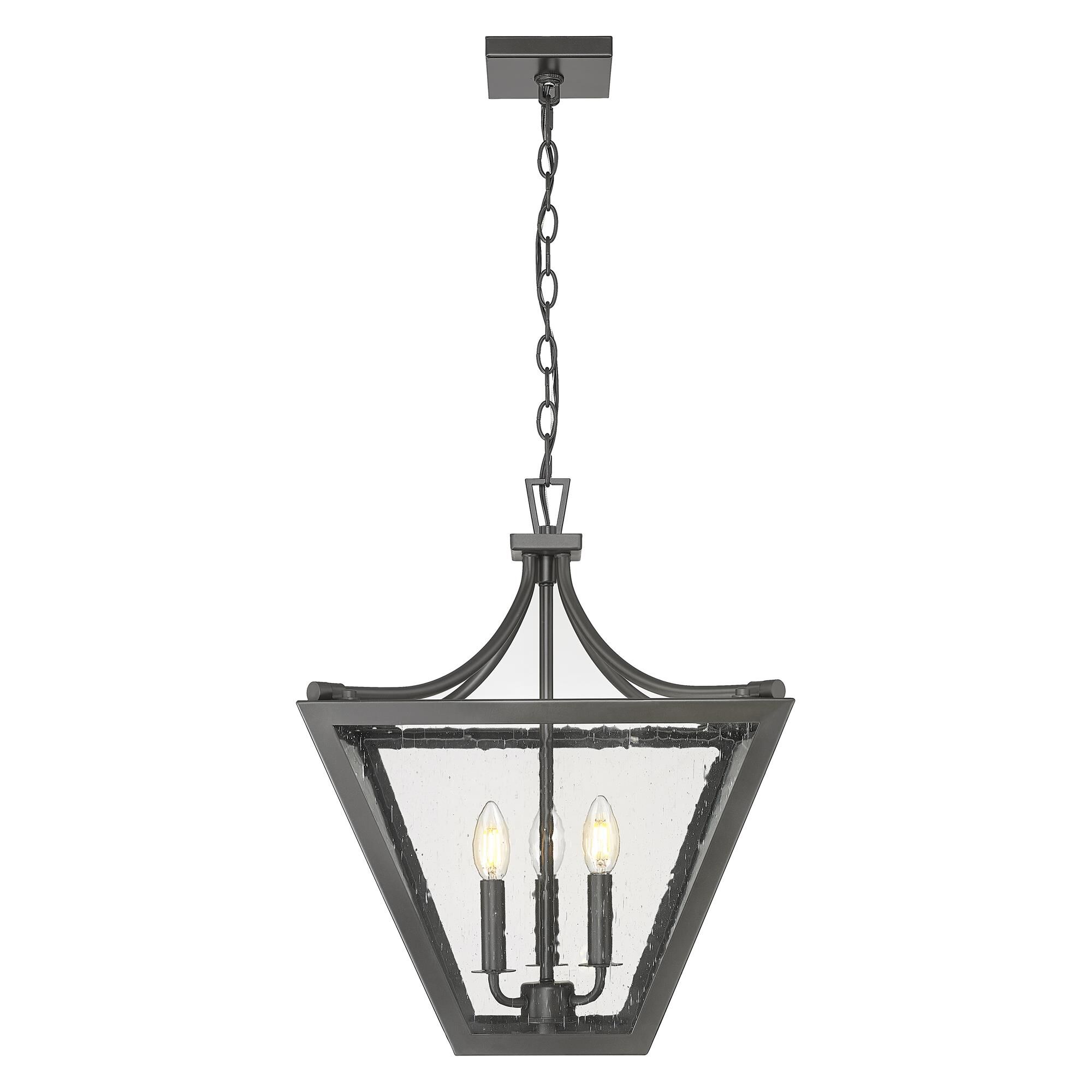 Shown in Iron Ore finish and Clear Seedy glass