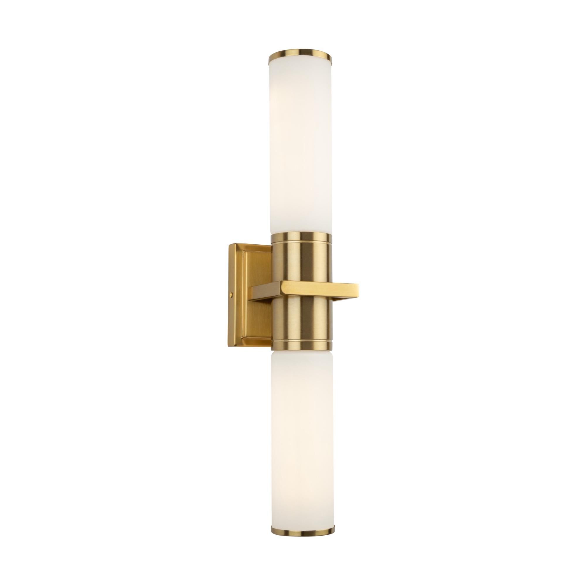 Shown in Brushed Brass finish and Glass shade