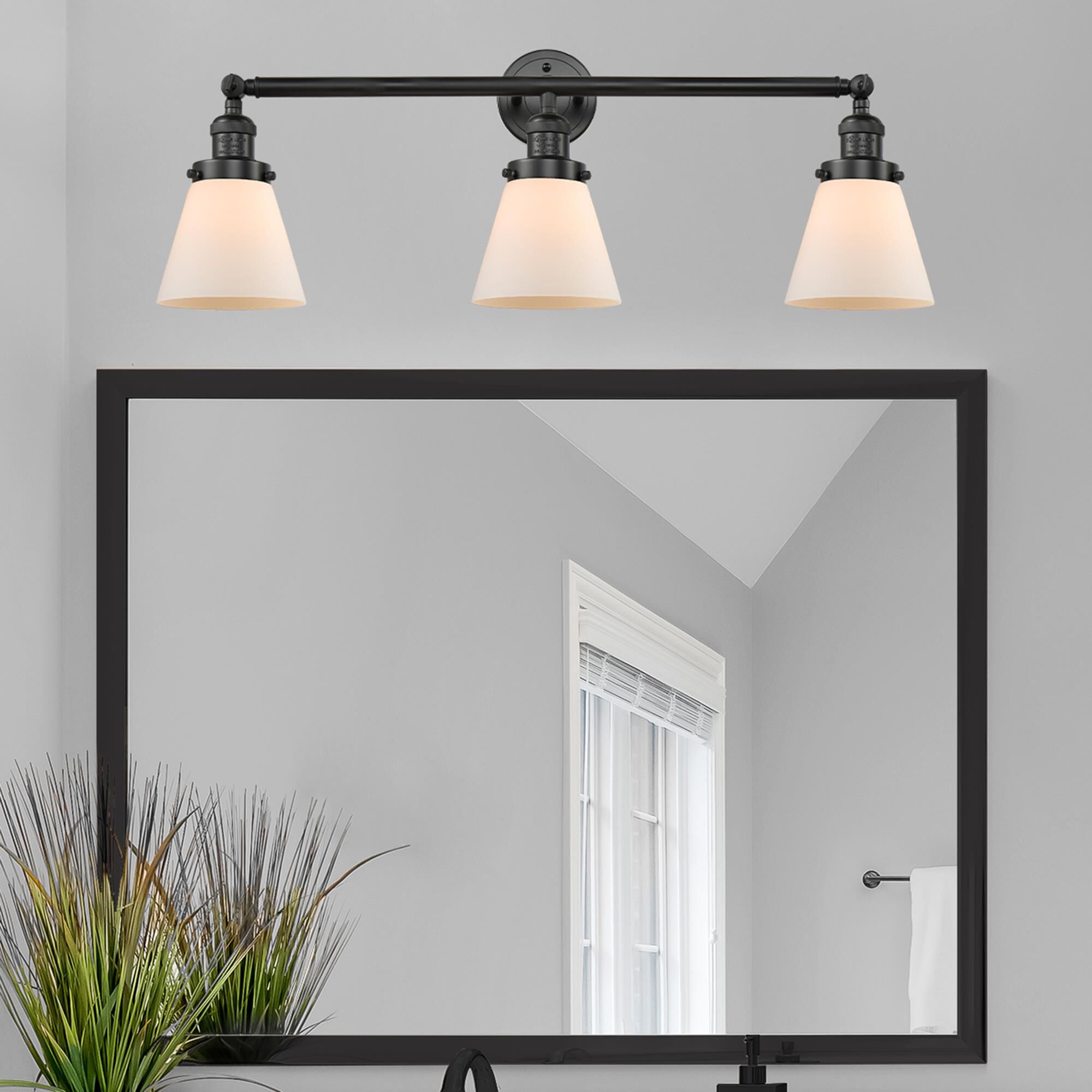 Bruno Marashlian Small Cone 30 Inch 3 Light Bath Vanity Light by Innovations Lighting