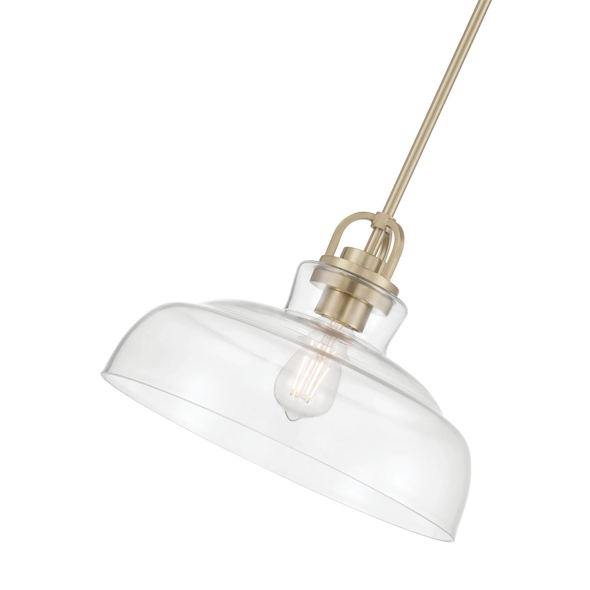 Shown in Modern Gold finish and Clear glass