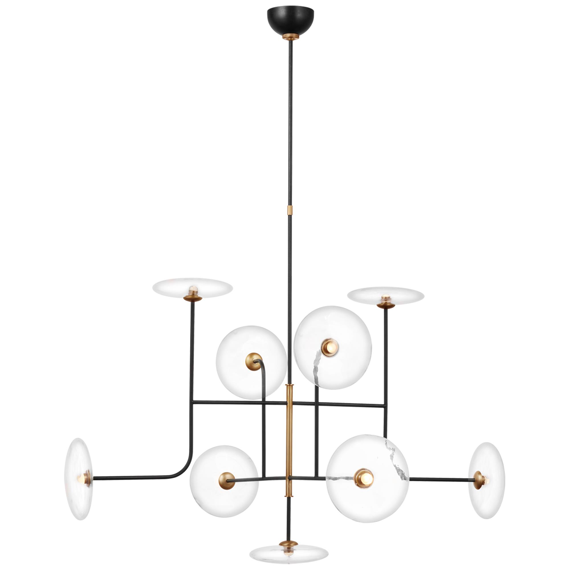 Shown in Aged Iron and Hand-Rubbed Antique Brass finish and Clear glass