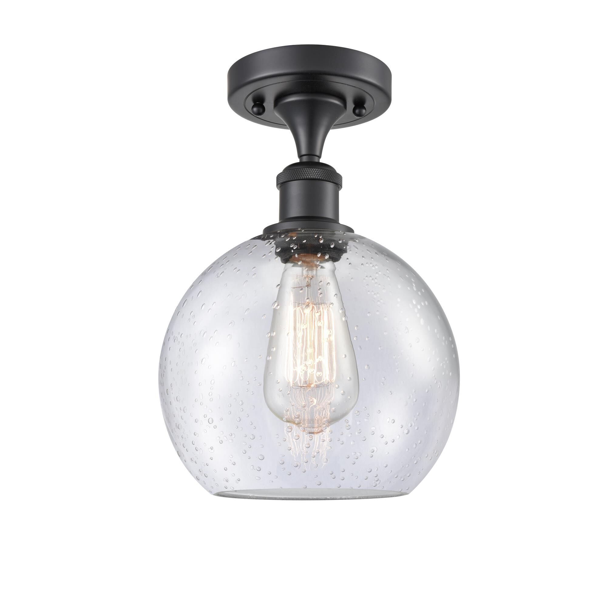 Shown in Matte Black finish and Seedy Athens glass