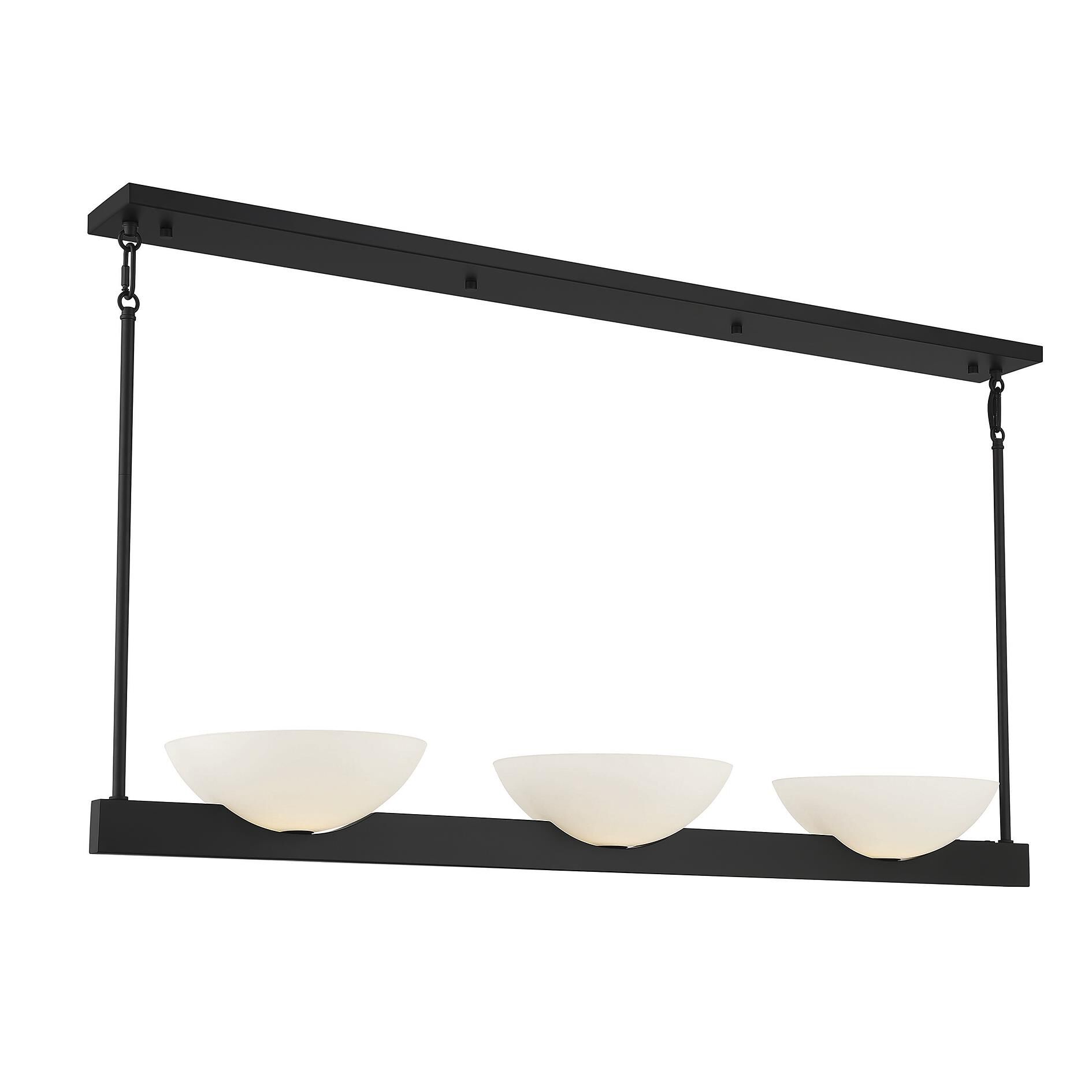 Shown in Matte Black finish and White Opal glass and Glass shade