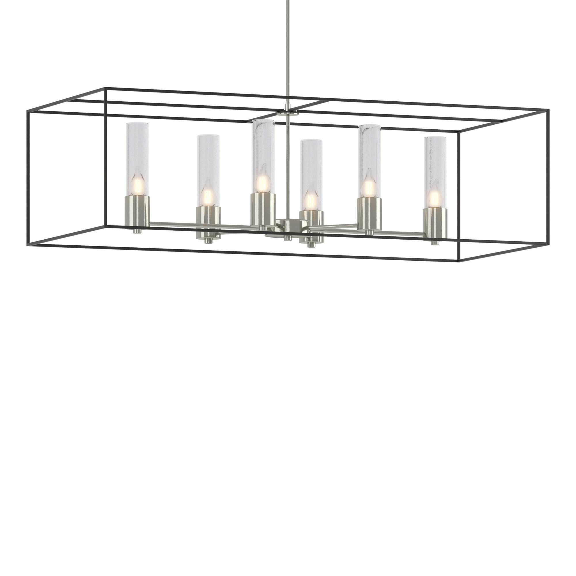 Shown in Sterling finish and Clear glass and Black accent