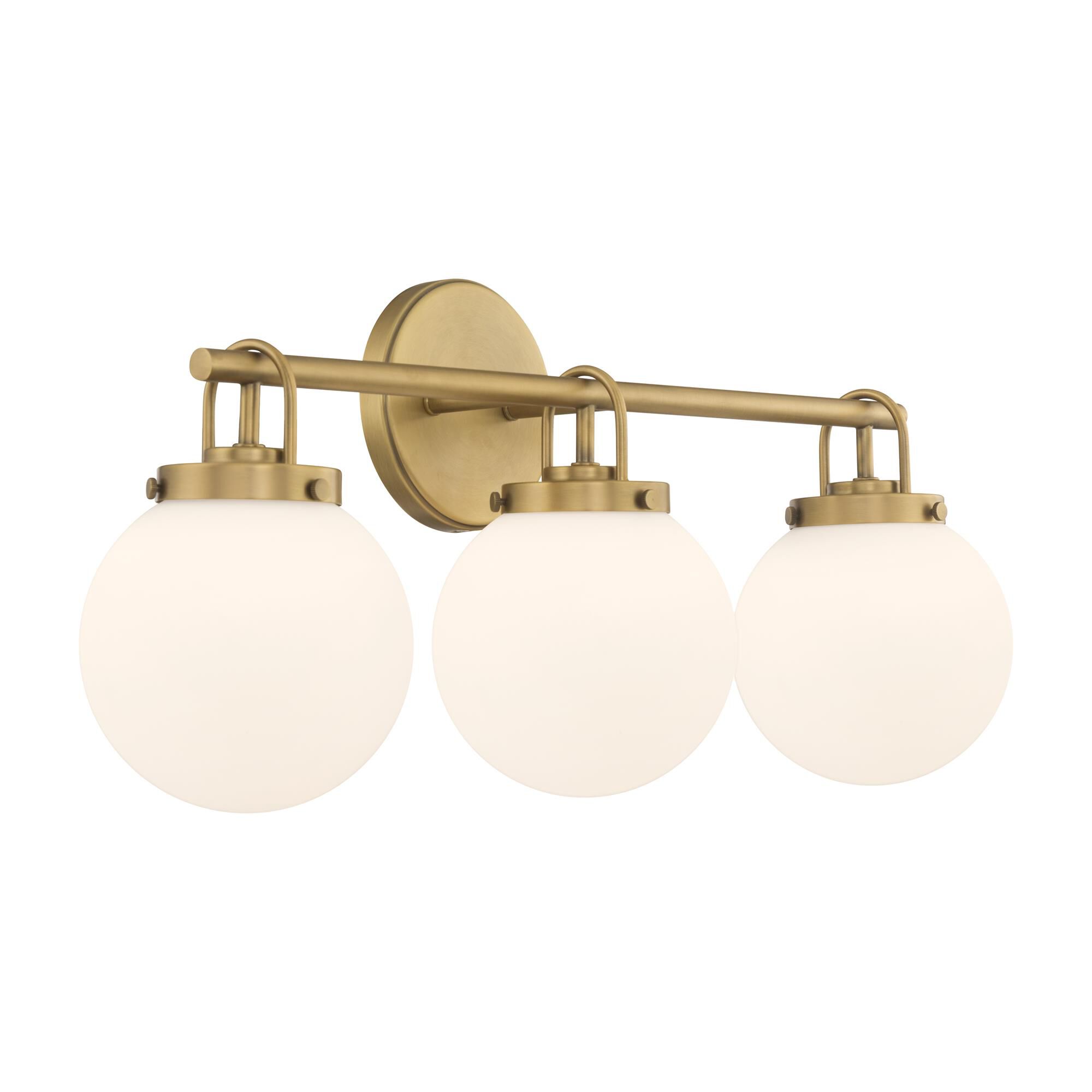 Shown in Legacy Brass finish and Etched White glass