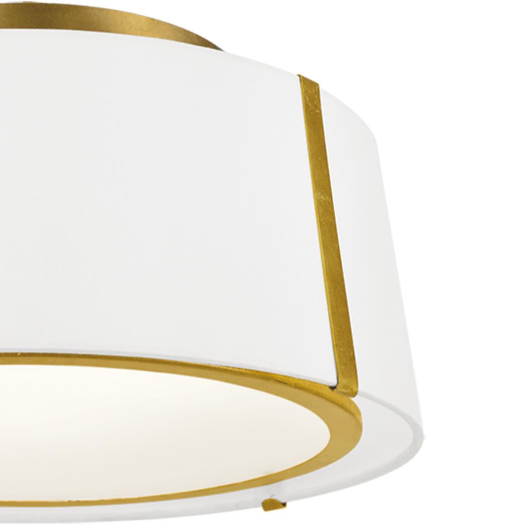 Shown in Antique Gold finish and White Silk shade