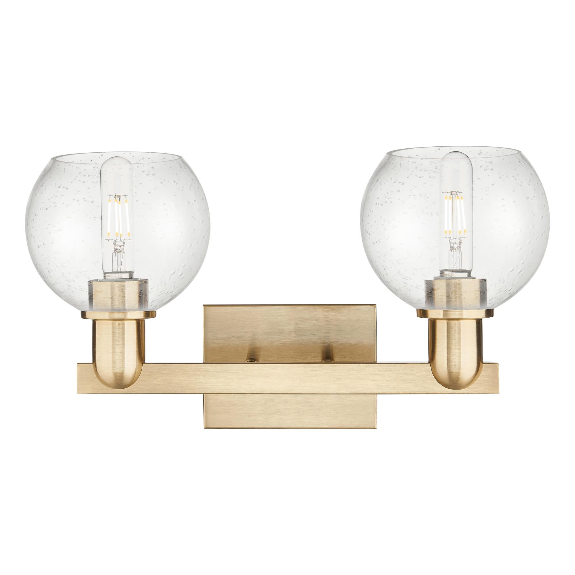 Shown in Champagne Bronze finish and Seedy glass