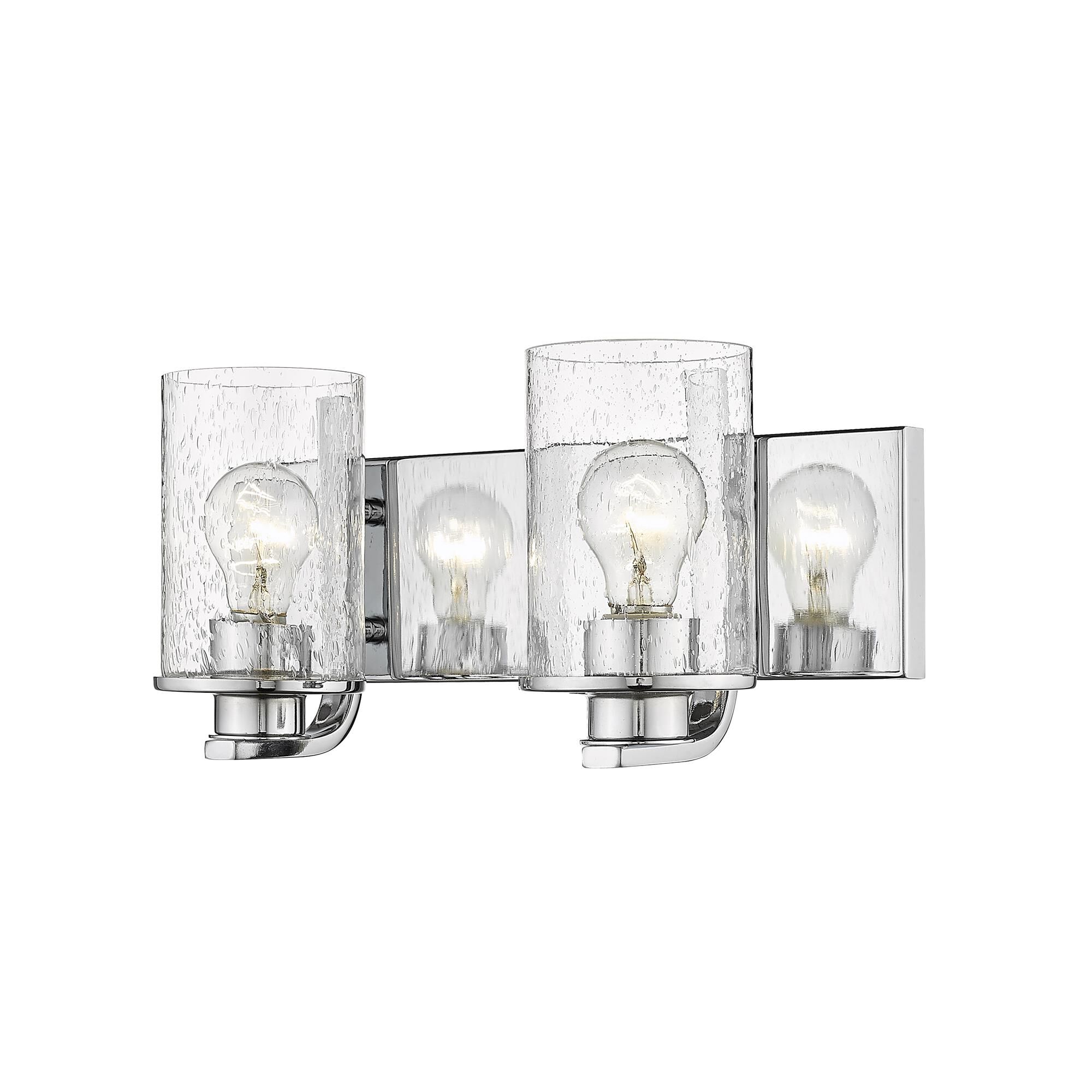 Shown in Chrome finish and Glass shade