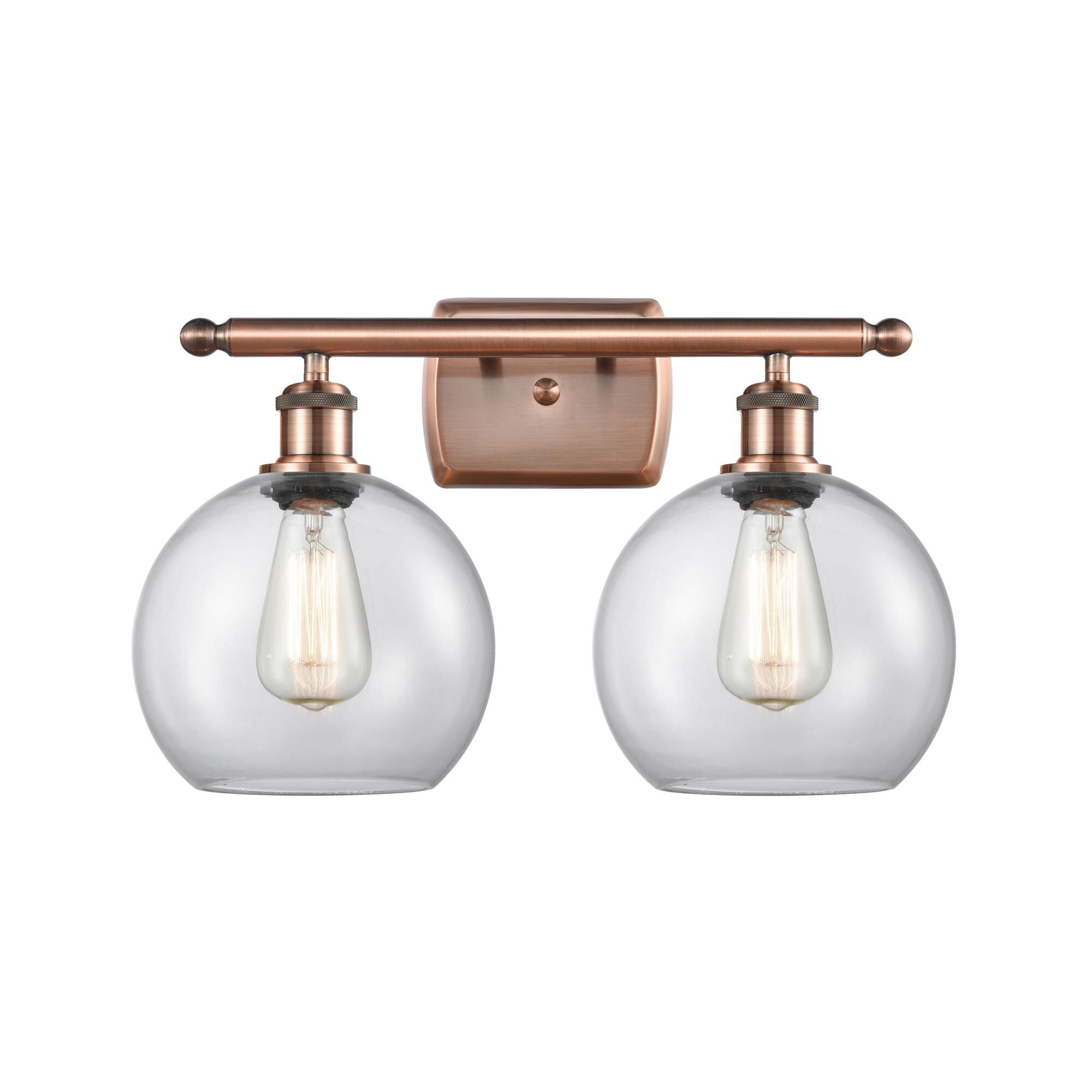 Shown in Antique Copper finish and Clear glass