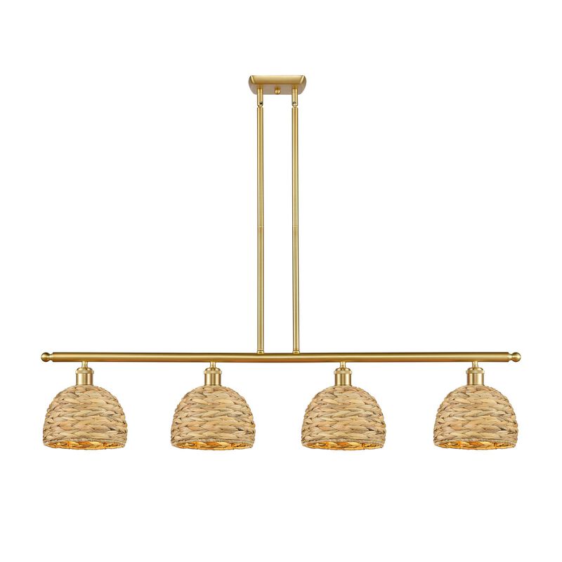 Bruno Marashlian Woven Rattan 48 Inch Linear Suspension Light by Innovations Lighting