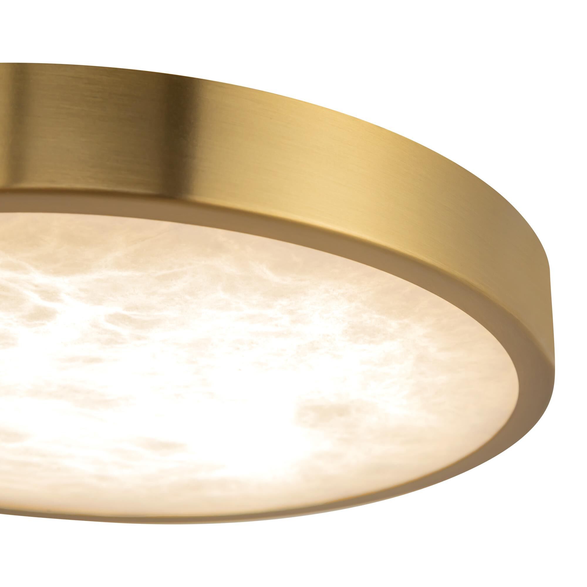 Shown in Brushed Gold finish and Alabaster glass