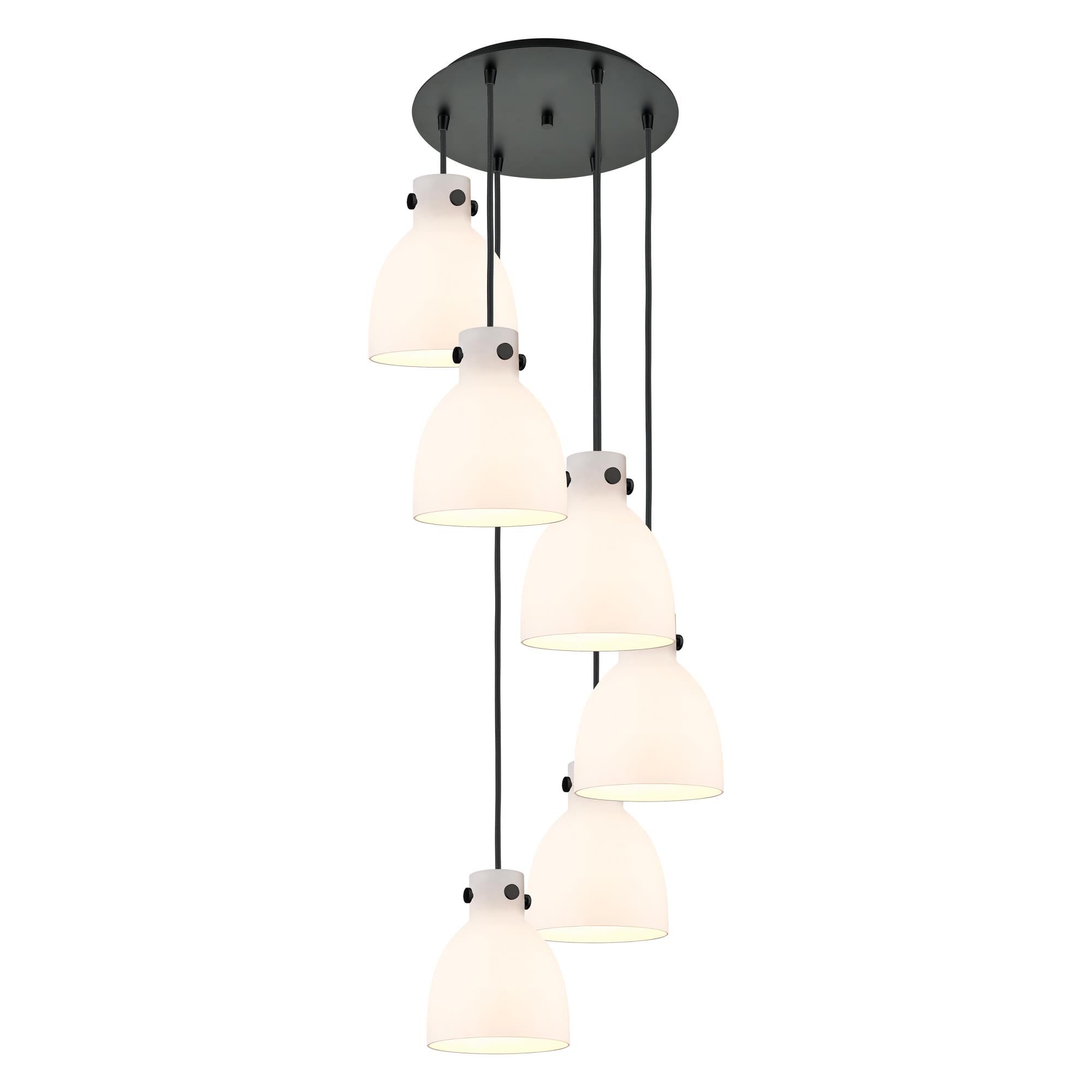 Shown in Matte Black finish and White glass and White Glass shade