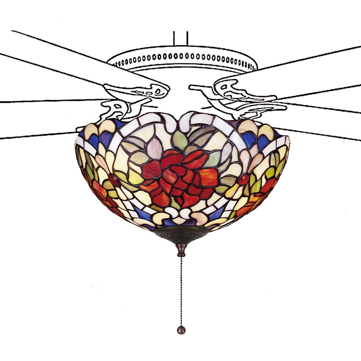 Renaissance Rose 3 Light Fan Light Kit by Meyda Lighting