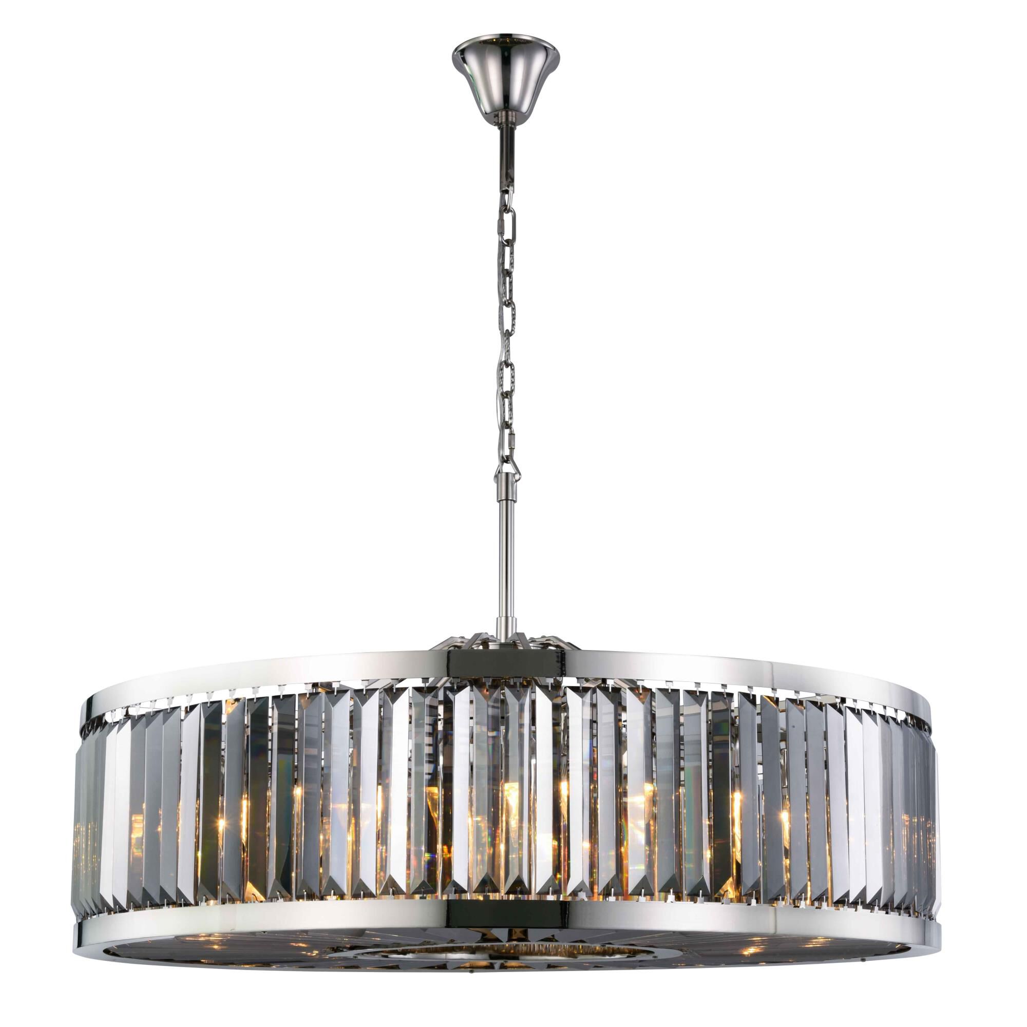 Shown in Polished Nickel finish and Royal Cut crystal and Silver Shade (Grey) accent
