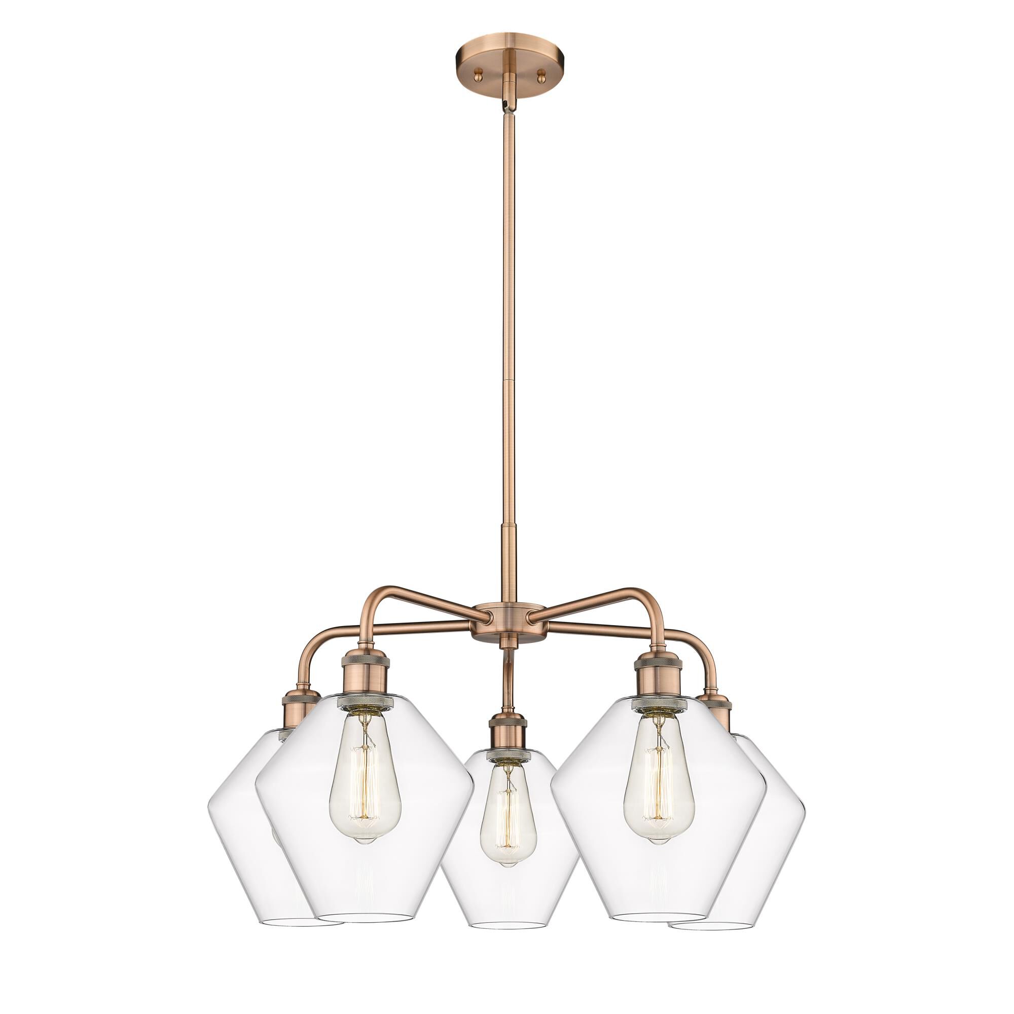 Shown in Antique Copper finish and Clear glass