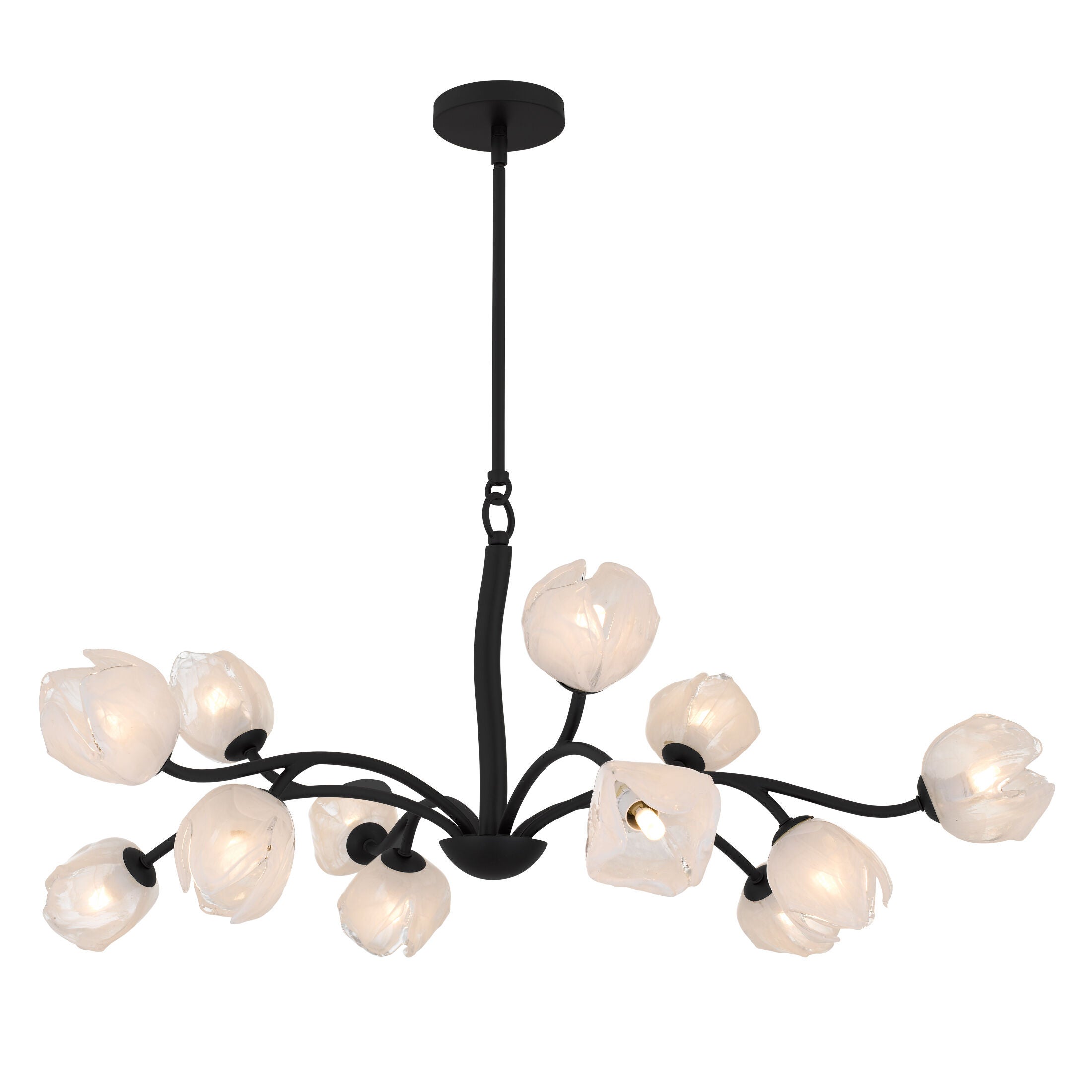 Shown in Matte Black finish and White Swirl Glass shade