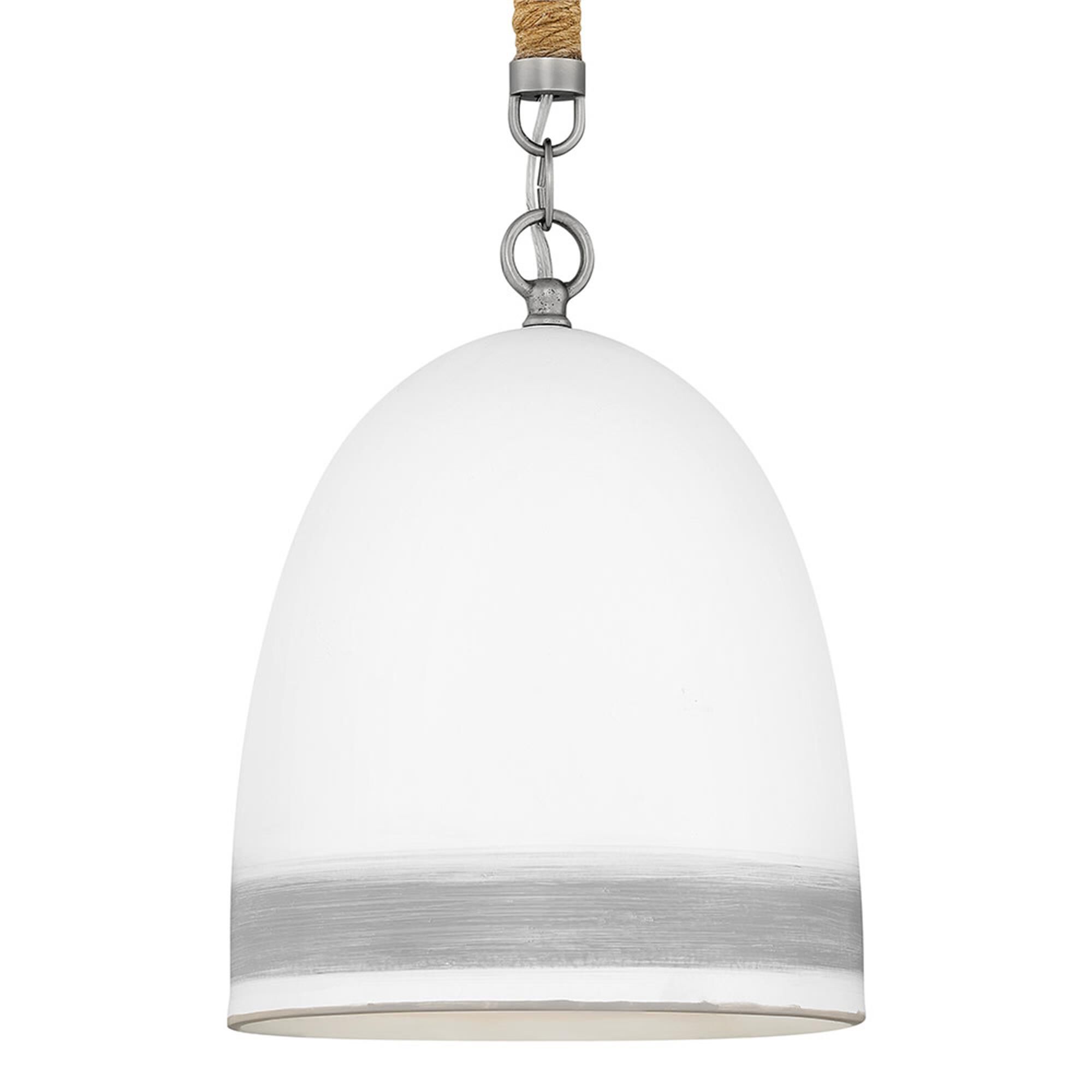 Shown in Antique Nickel With Grey Stripe finish and Ceramic shade