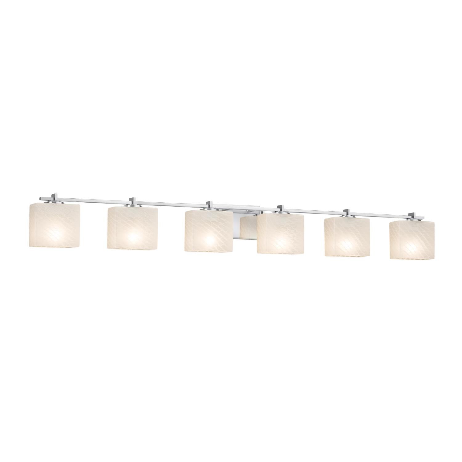 Fusion 56 Inch 6 Light Bath Vanity Light by Justice Design Group