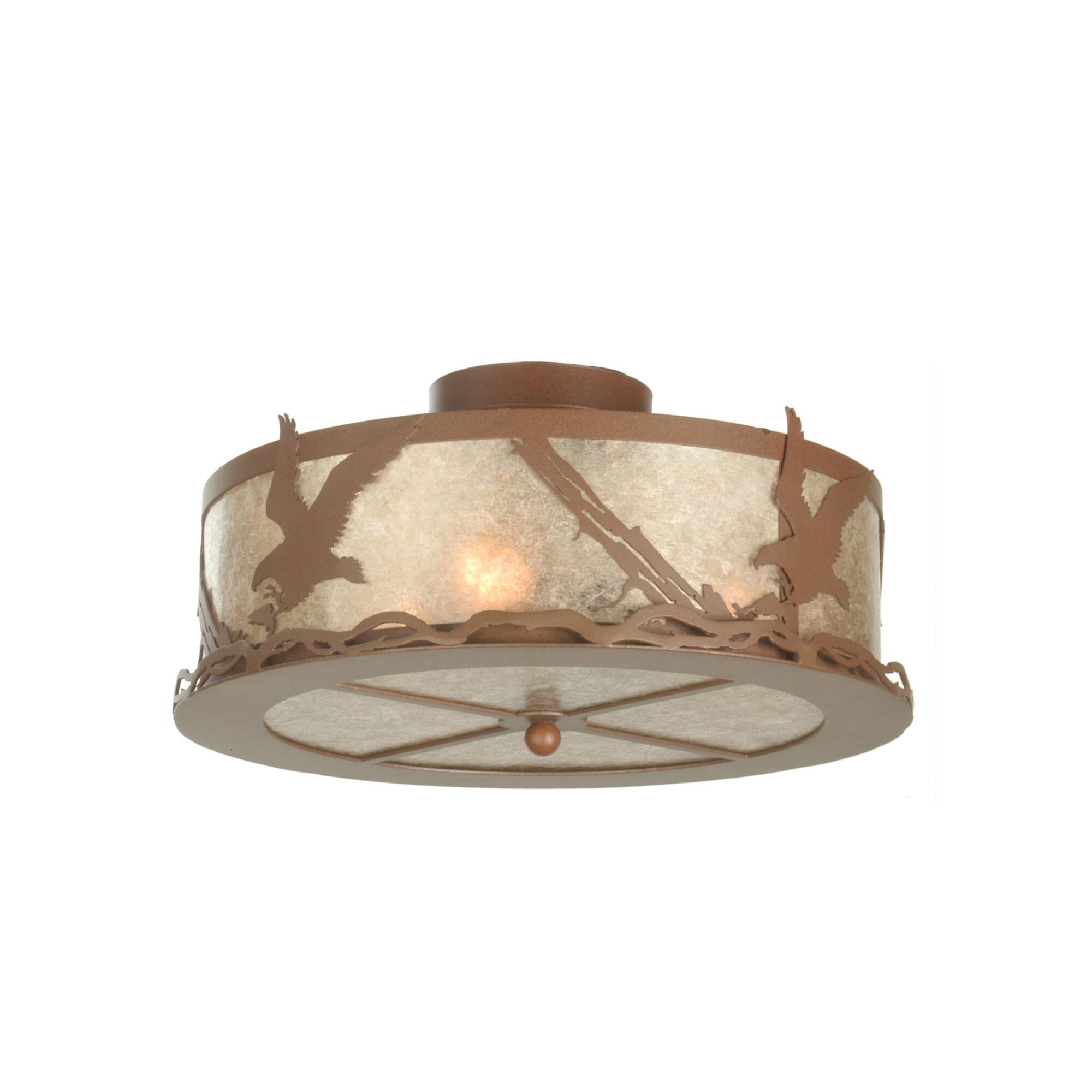 Shown in Rust Finish finish and Silver Mica glass