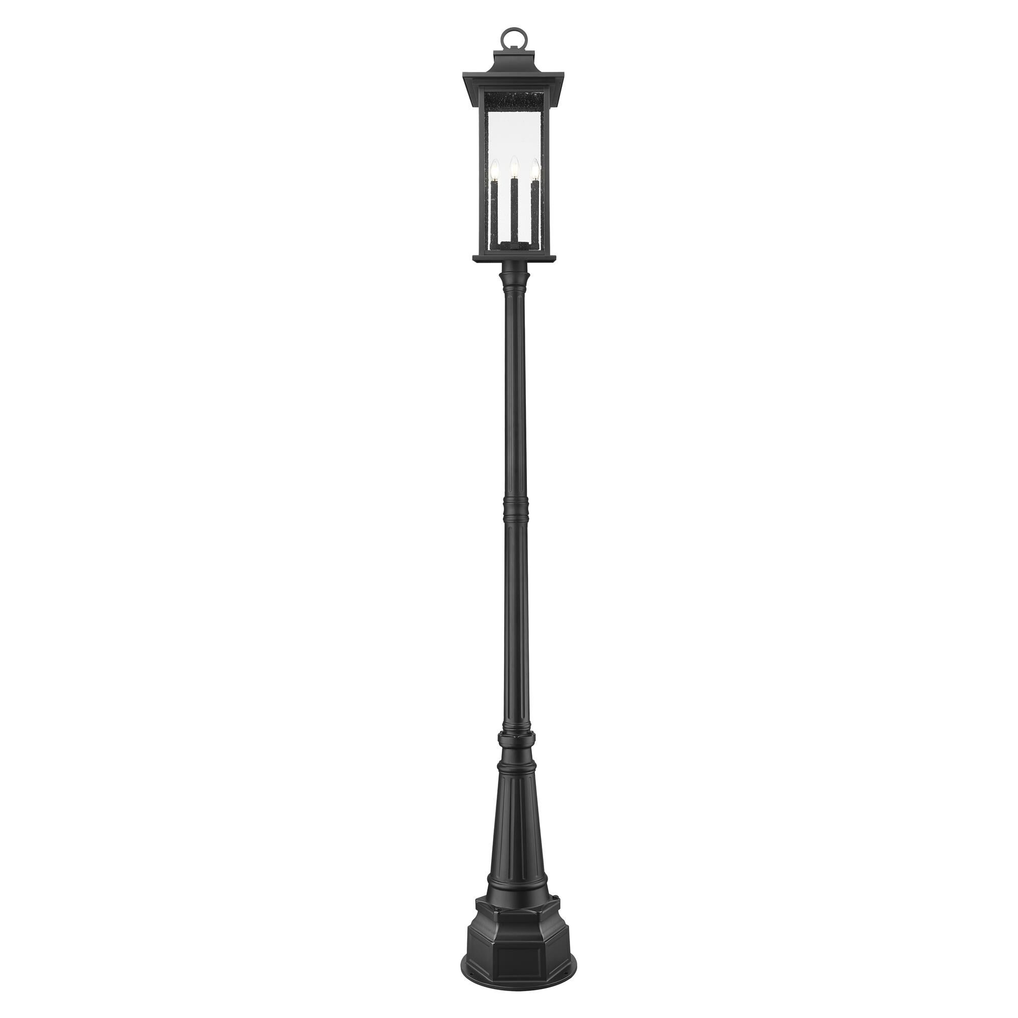 Shown in Black finish and Clear Seedy glass and Clear Seedy shade