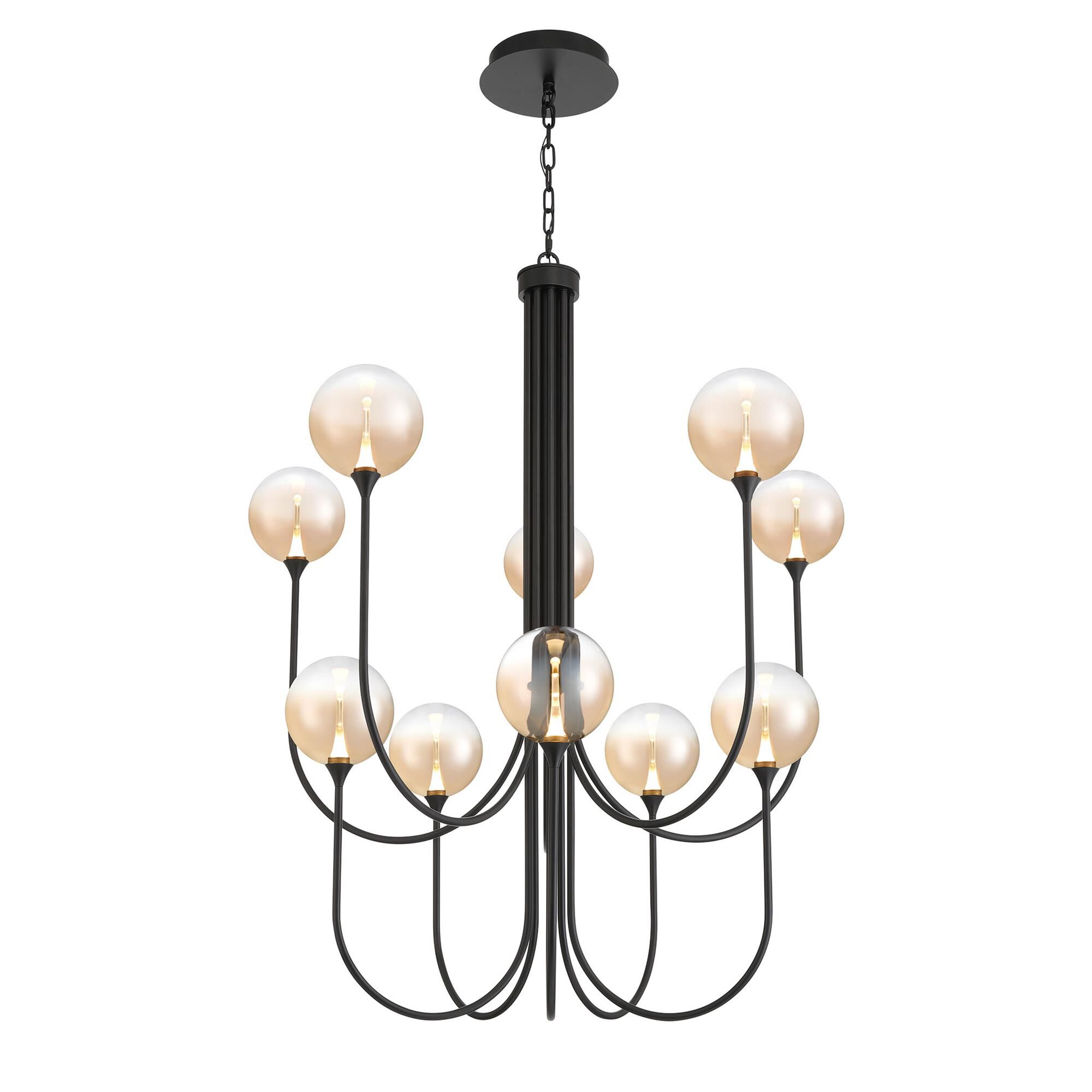 Shown in Black finish and Amber glass