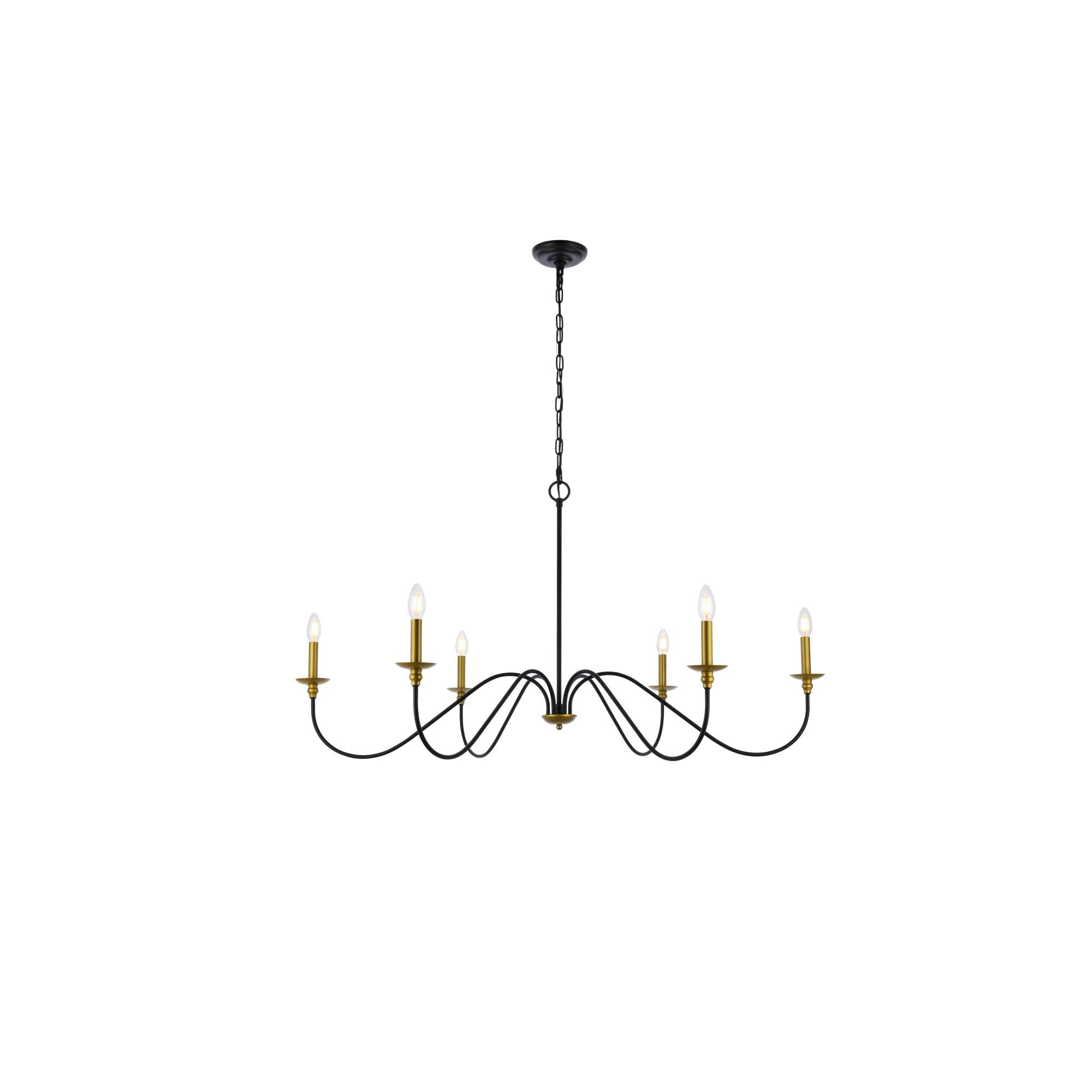 Rohan 48 Inch 6 Light Chandelier by Elegant Lighting