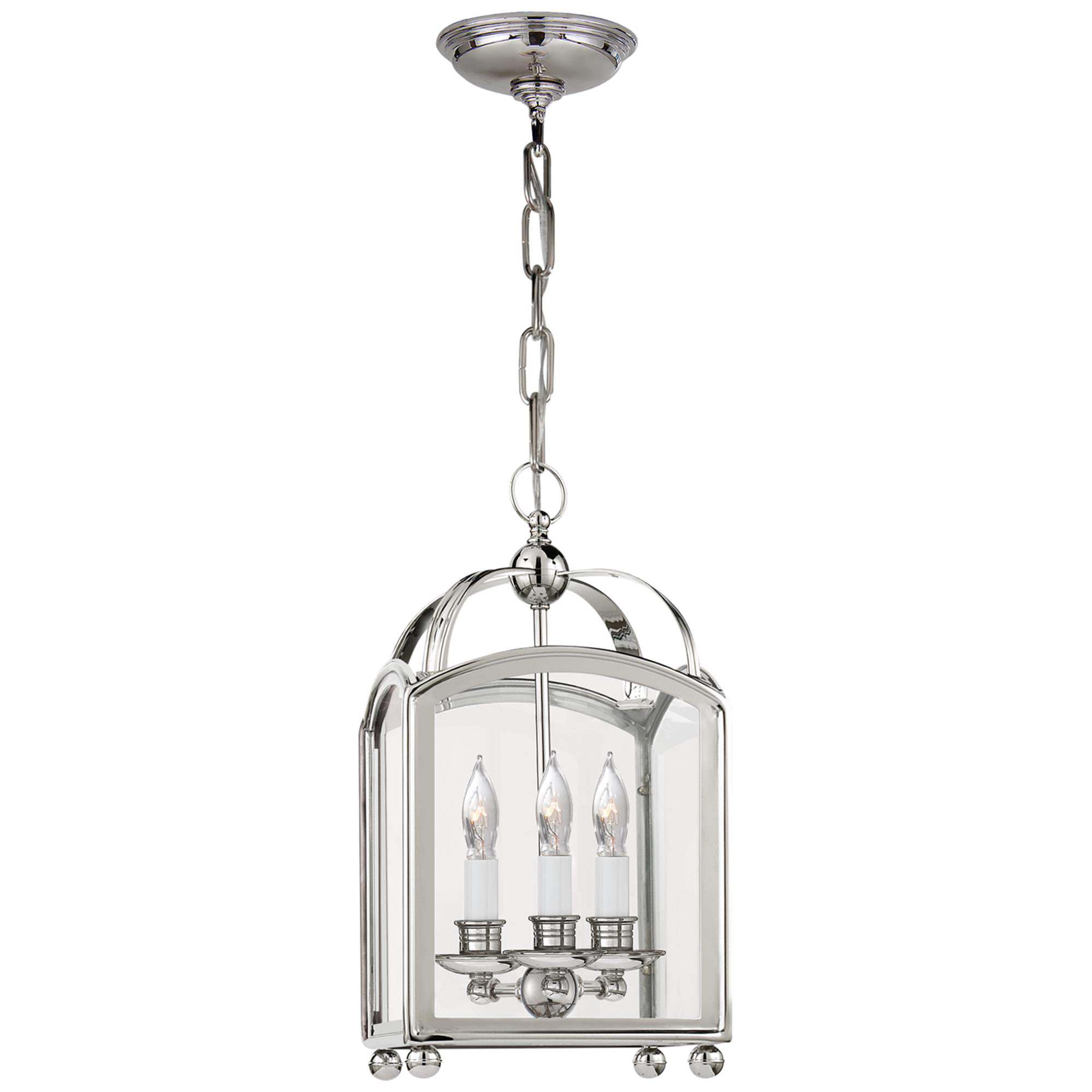 Shown in Polished Nickel finish and Clear glass