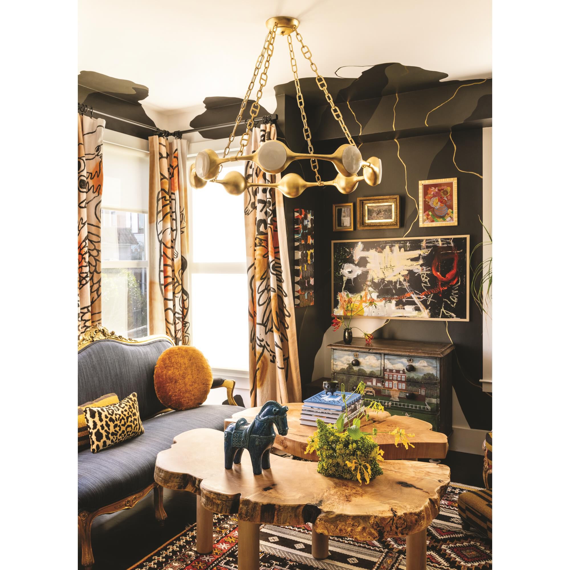 Noz Nozawa Riviere 40 Inch Chandelier by Corbett Lighting