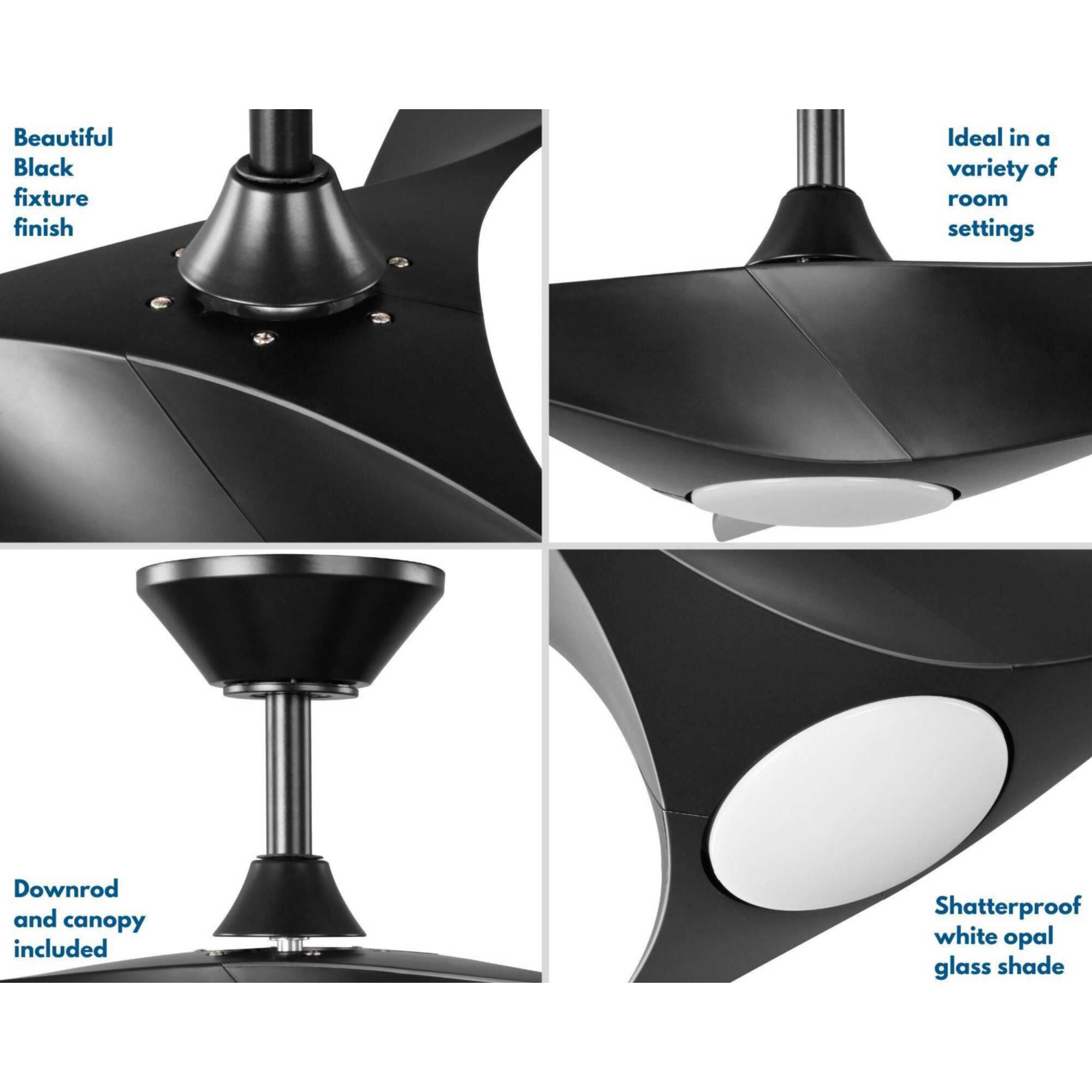 Shown in Black finish and White glass