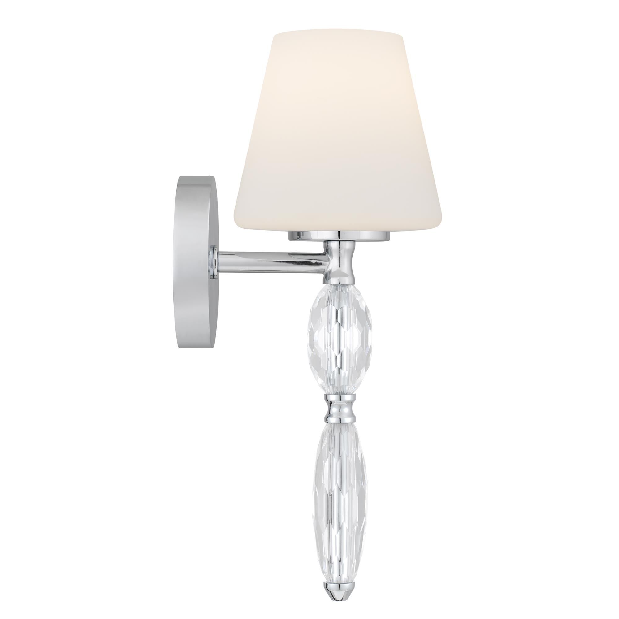 Shown in Polished Chrome finish and Opal Etched Glass shade