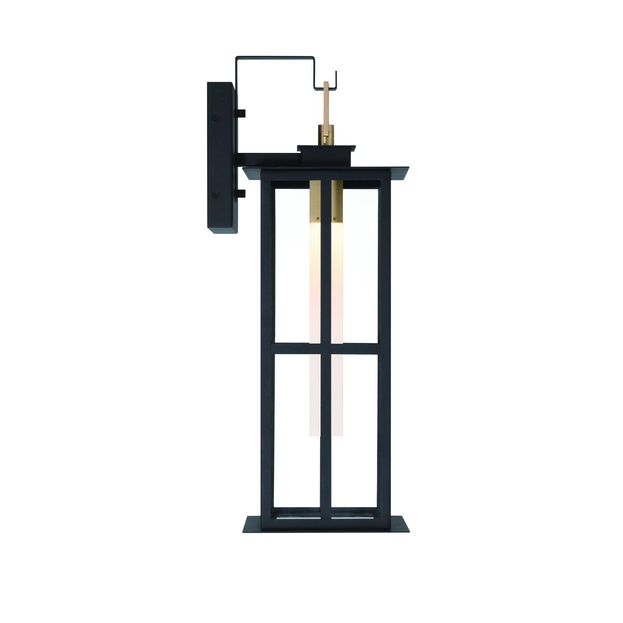 Shown in Brass-Black finish and Clear  glass