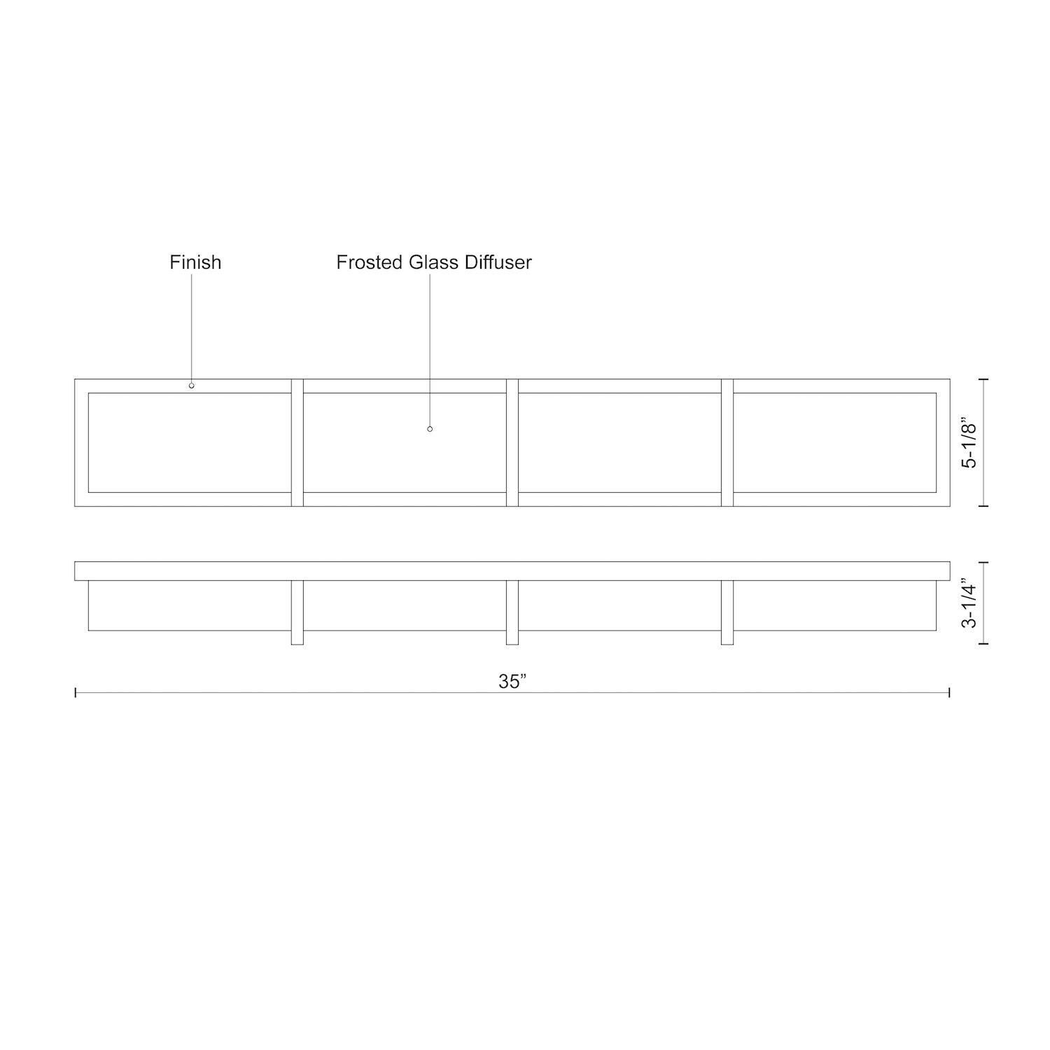 Shown in Black finish and Frosted glass