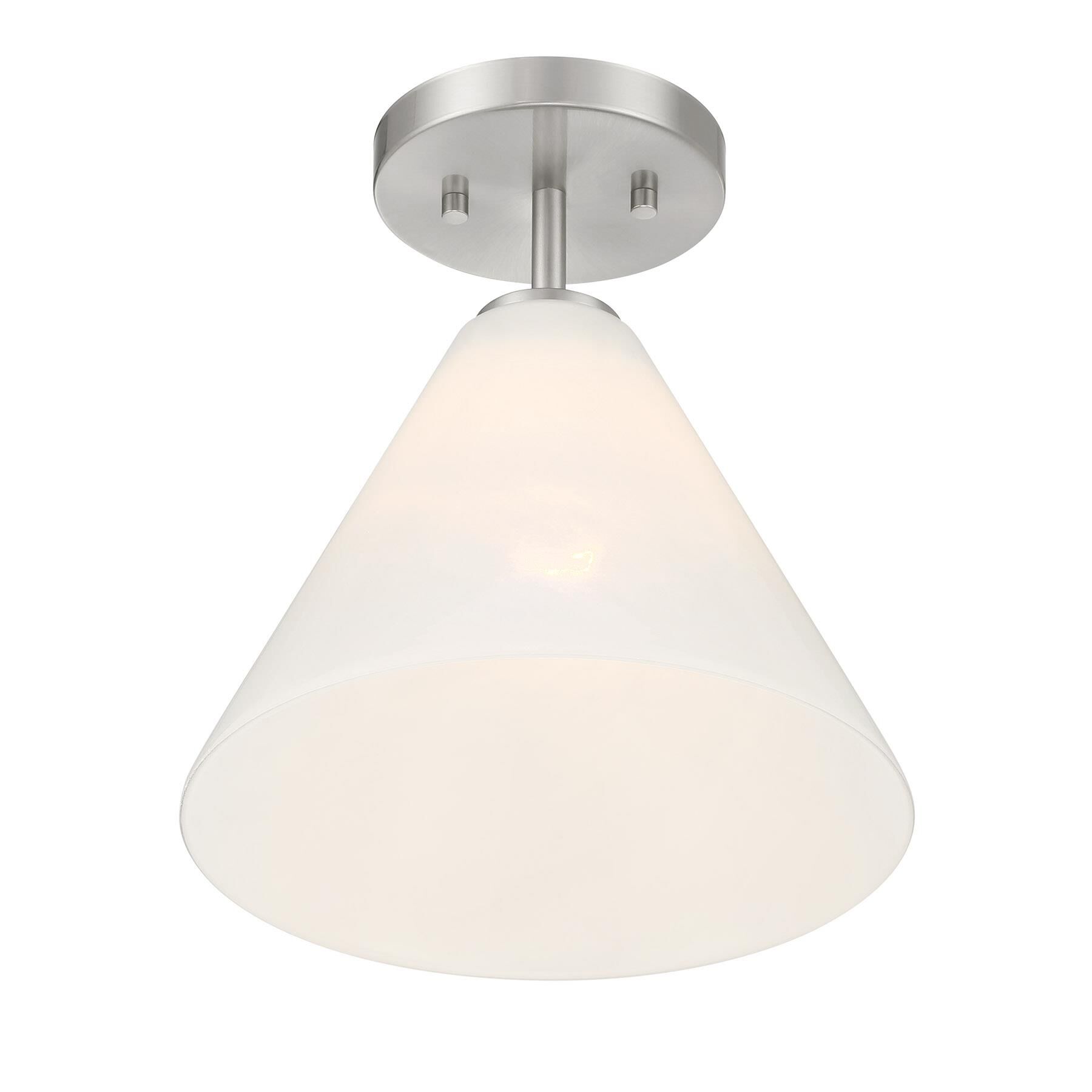 Shown in Satin Nickel finish and Strie shade