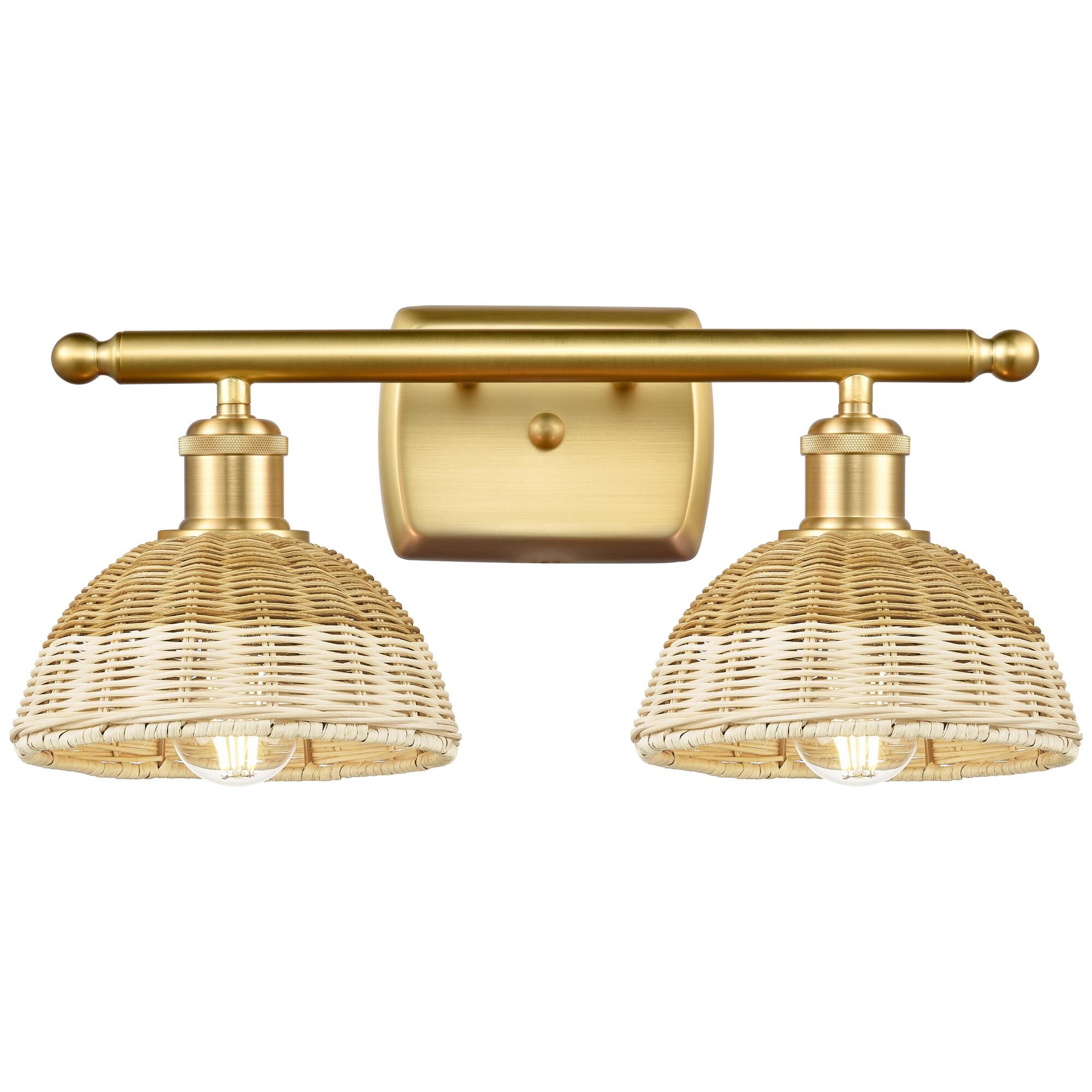 Shown in Satin Gold finish and Natural shade