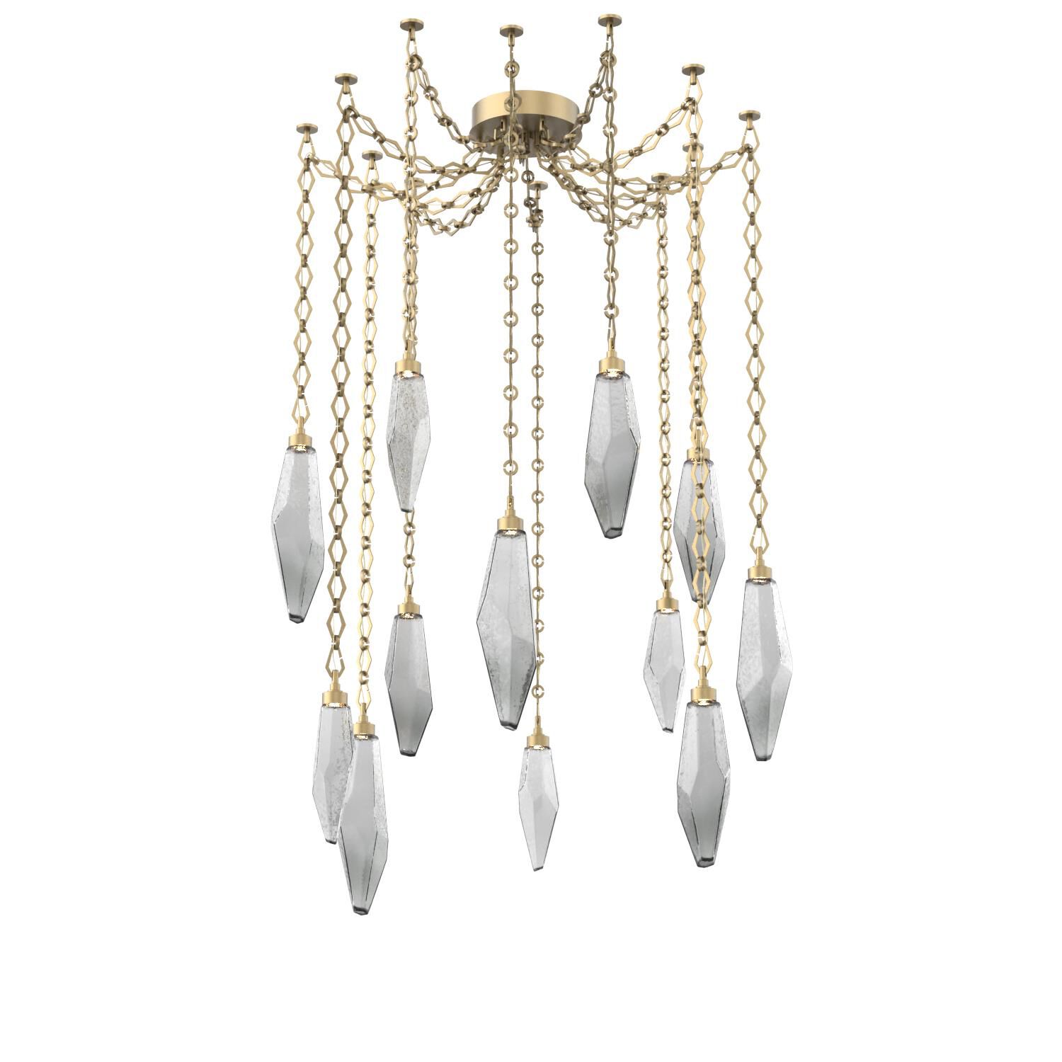 Levi Wilson Rock Crystal 14 Inch Multi Pendant Light by Hammerton Studio