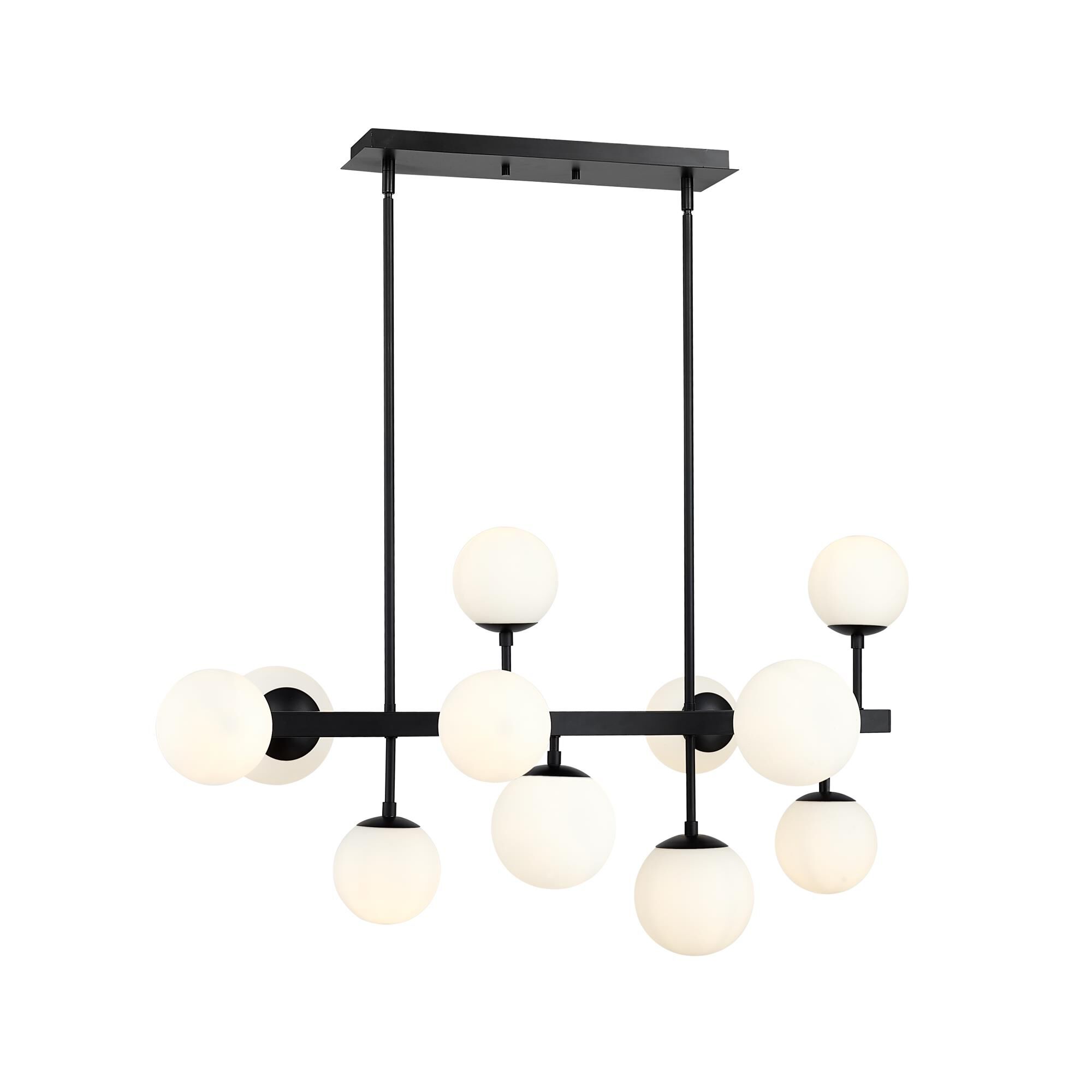 Shown in Matte Black finish and Glass shade