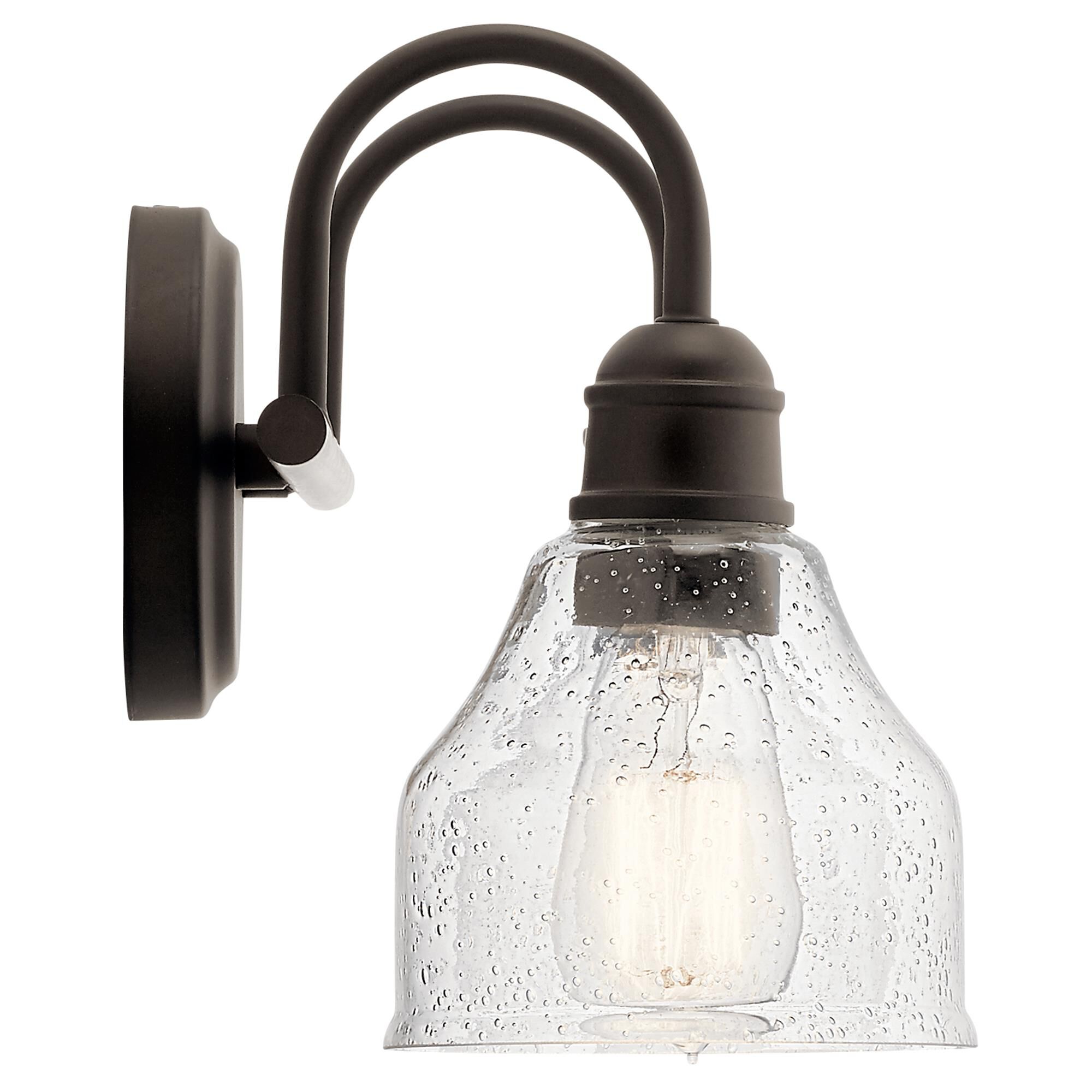 Shown in Olde Bronze finish and Clear Seeded glass