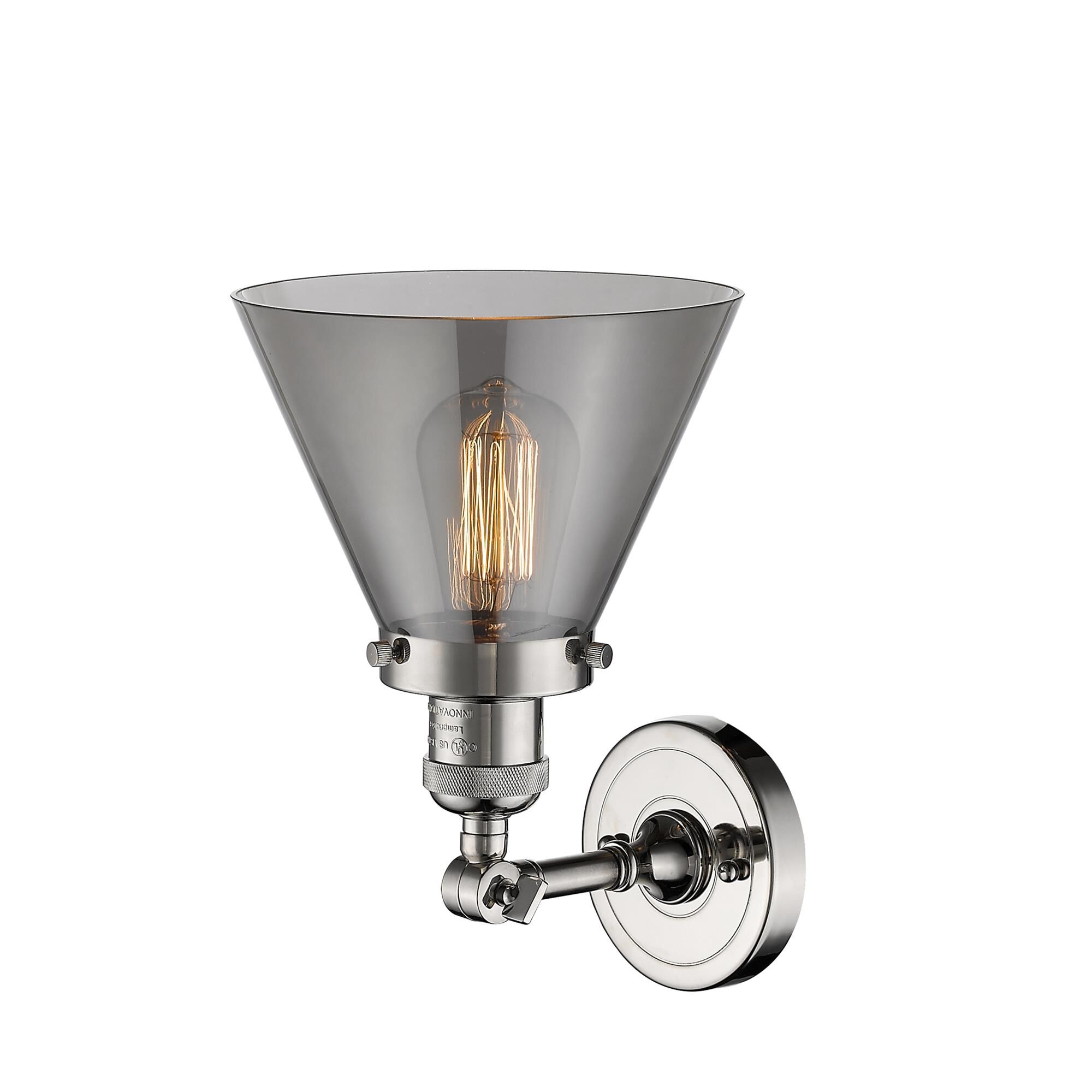Shown in Polished Nickel finish and Smoked glass
