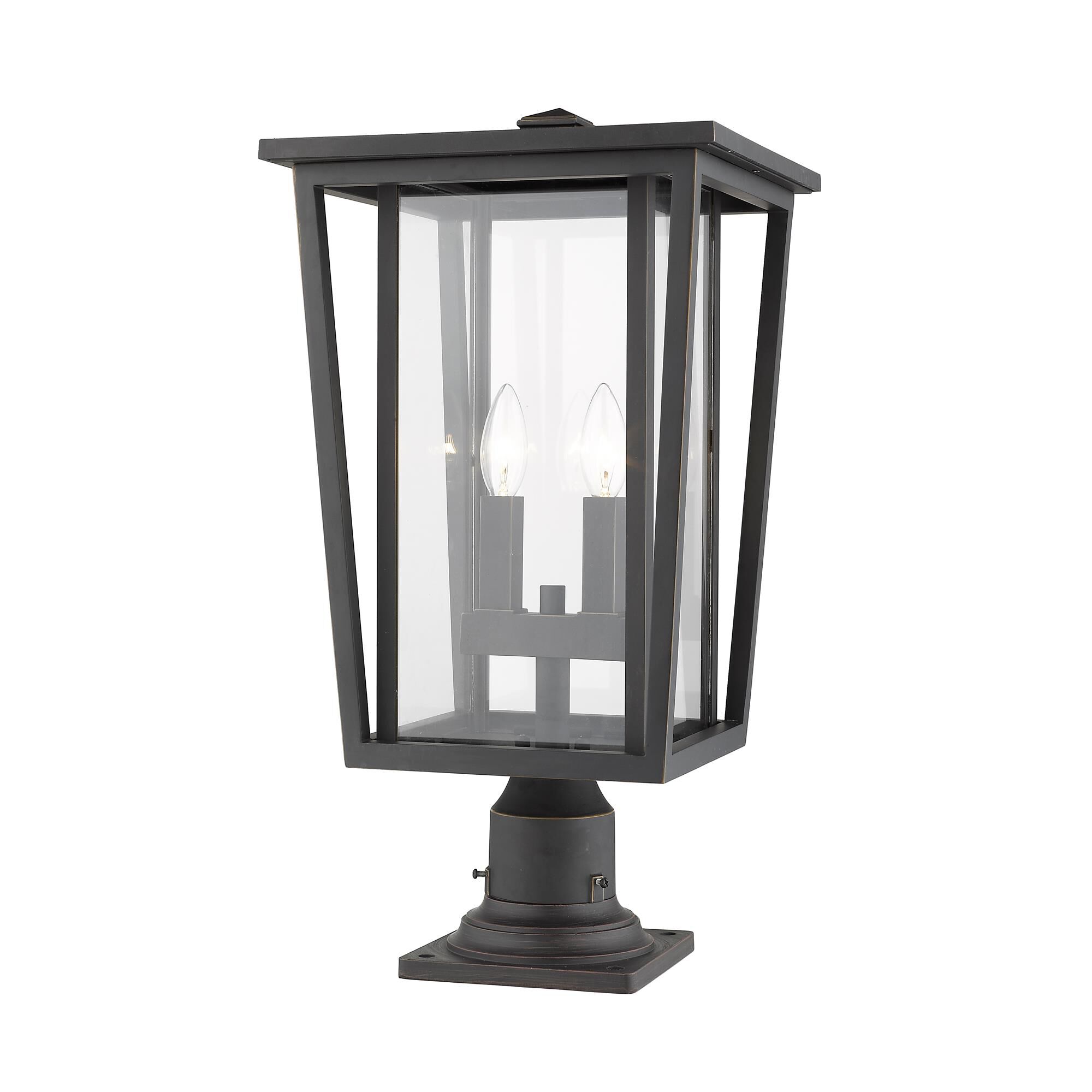 Shown in Oil Rubbed Bronze finish and Glass shade