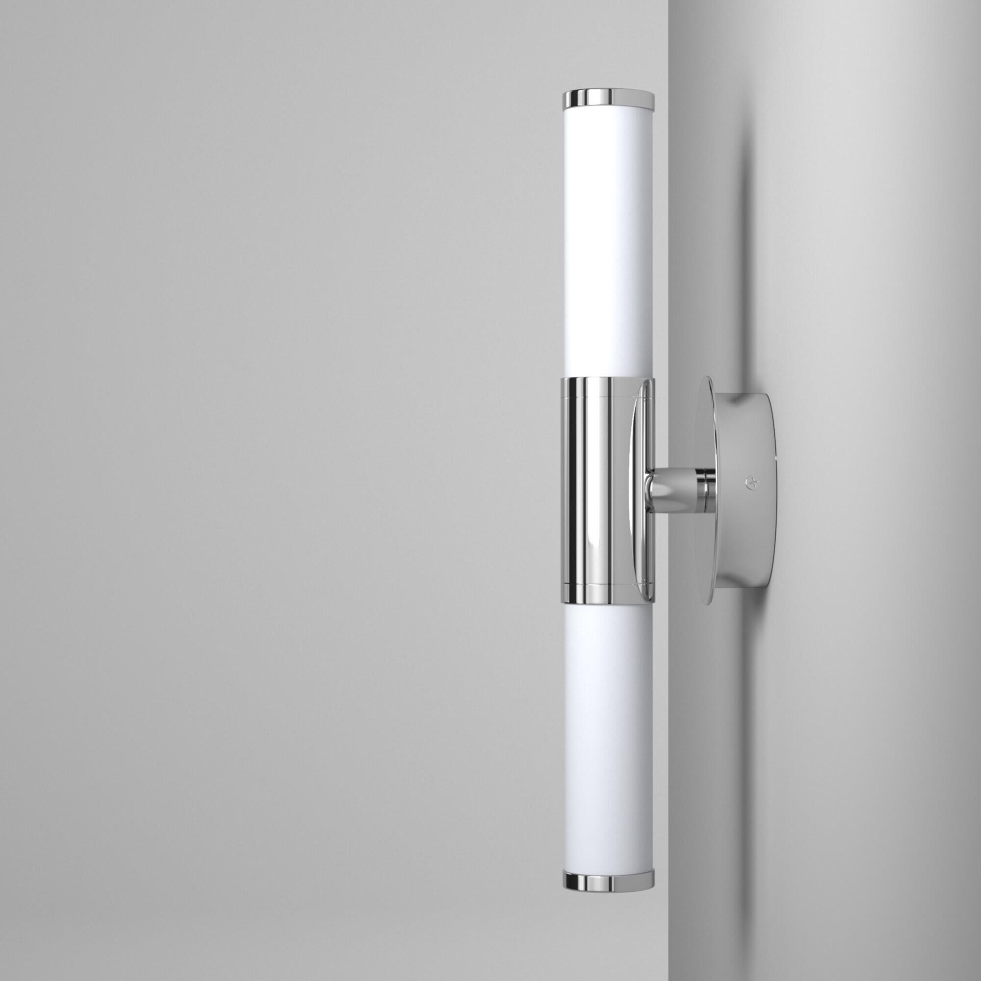 Shown in Chrome finish and Opal glass