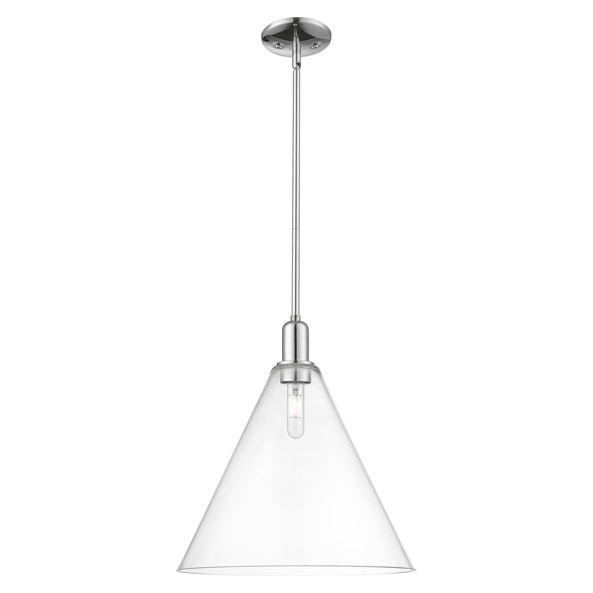 Shown in Polished Chrome finish and Clear glass