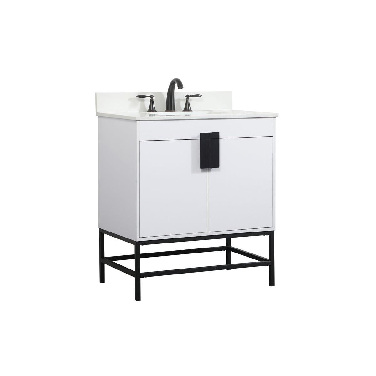 Shown in White finish and With Backsplash accent