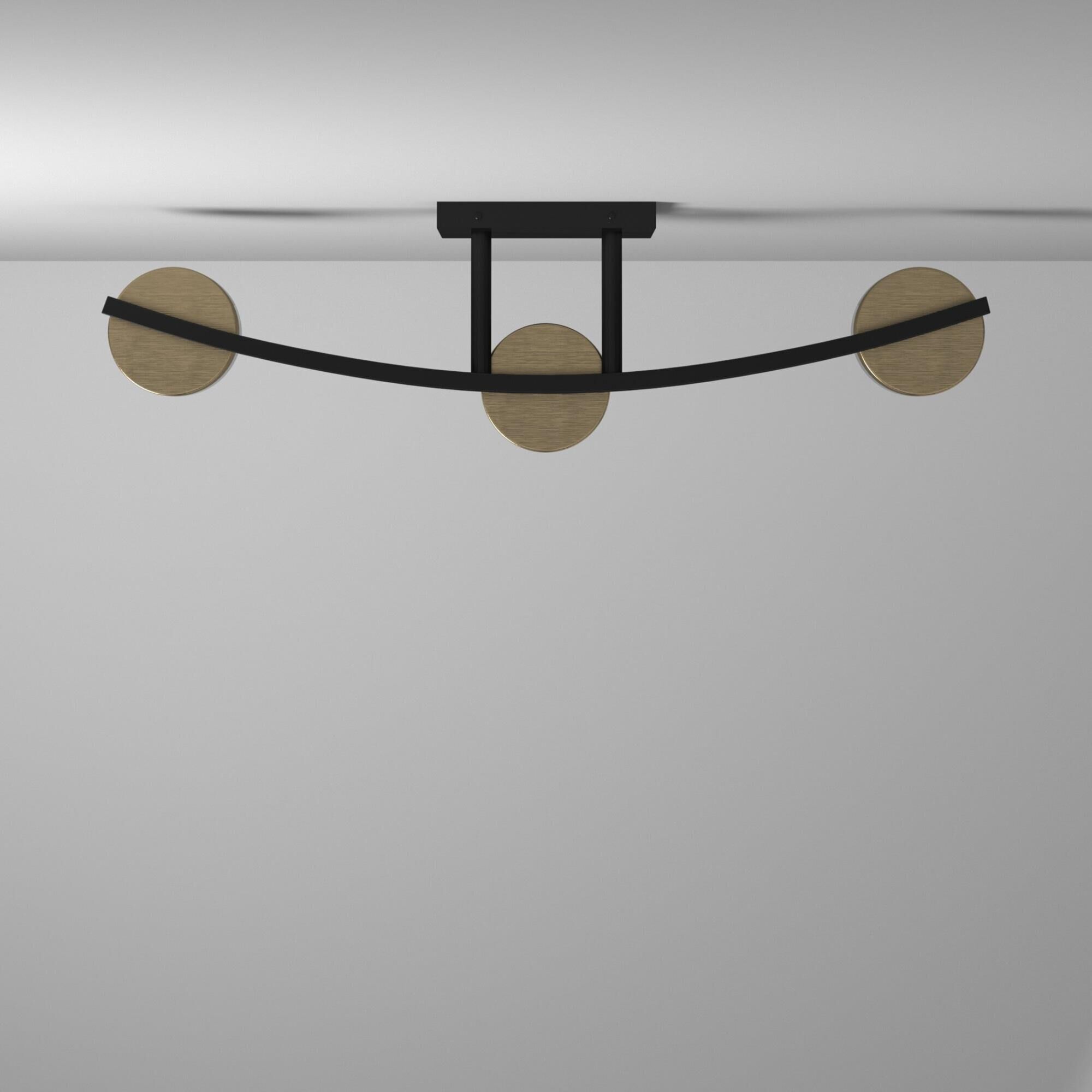 Shown in Matte Black with Brass Accents finish and Opal Artisan glass