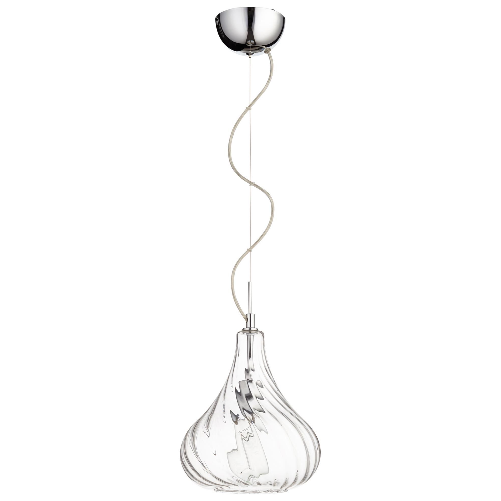 Shown in Chrome finish and Clear glass