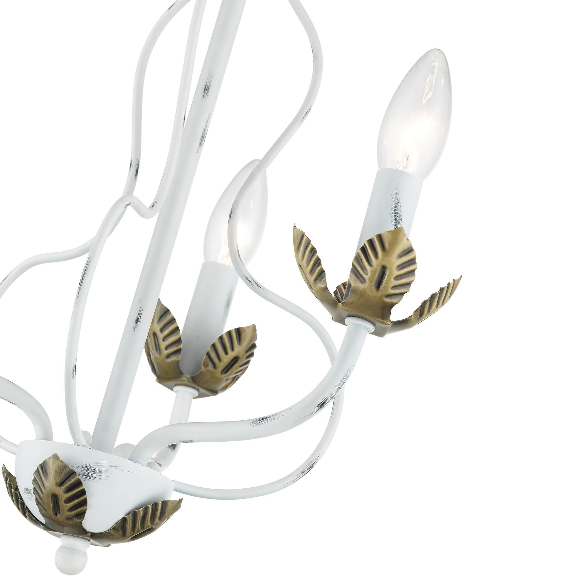 Shown in Antique White with Antique Brass Accents finish