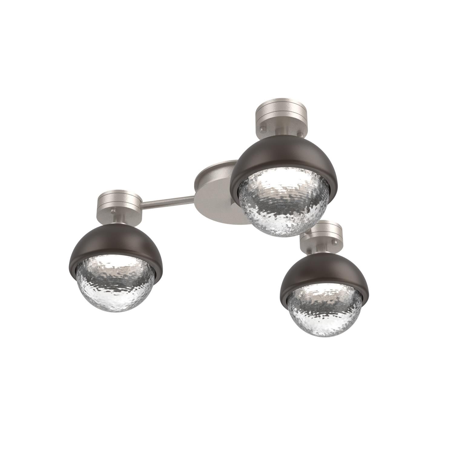 Shown in Beige Silver finish and Clear glass and Flat Bronze accent